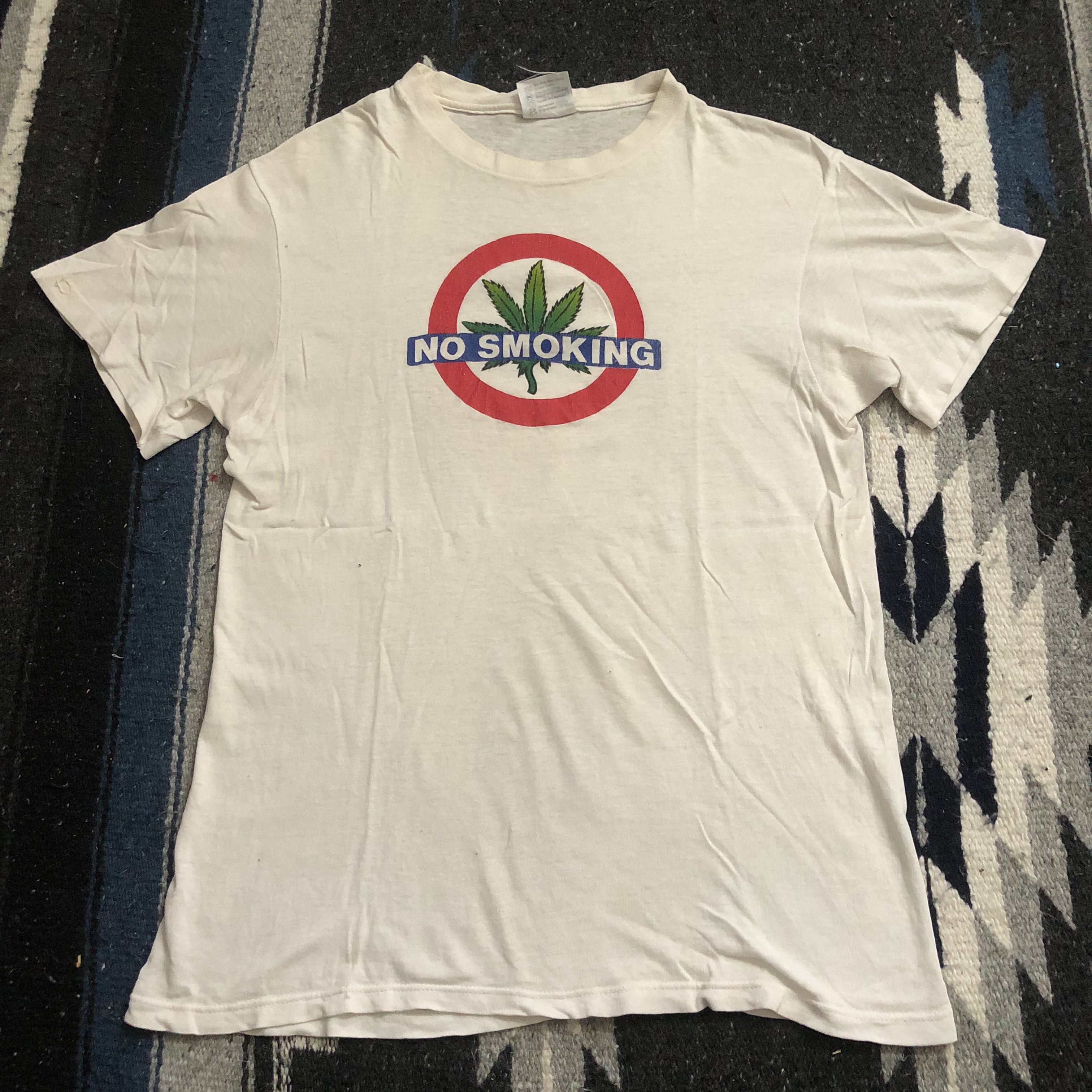 Hanes Vintage Distressed 80s Hanes No Smoking Marijuana shirt M Size US M / EU 48-50 / 2 - 2 Thumbnail