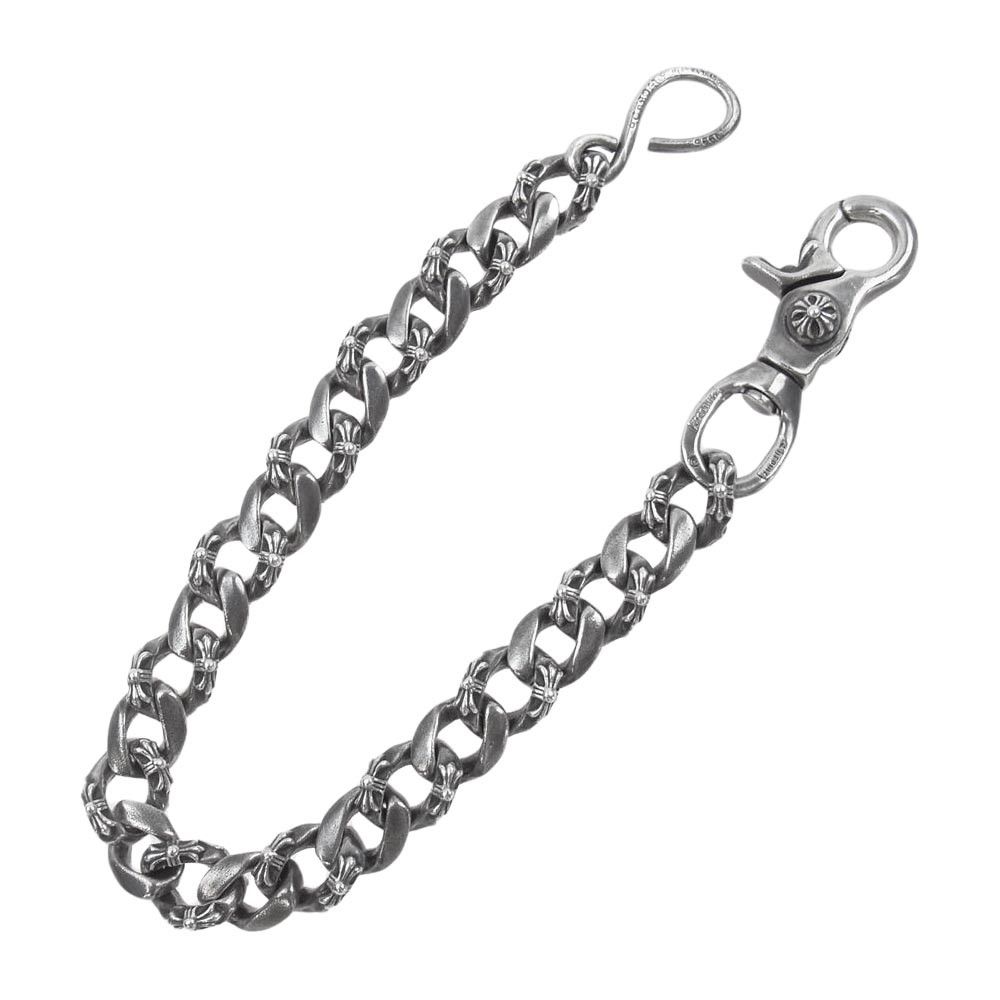 Pre-owned Chrome Hearts Single Clasp Wallet Chain In Silver