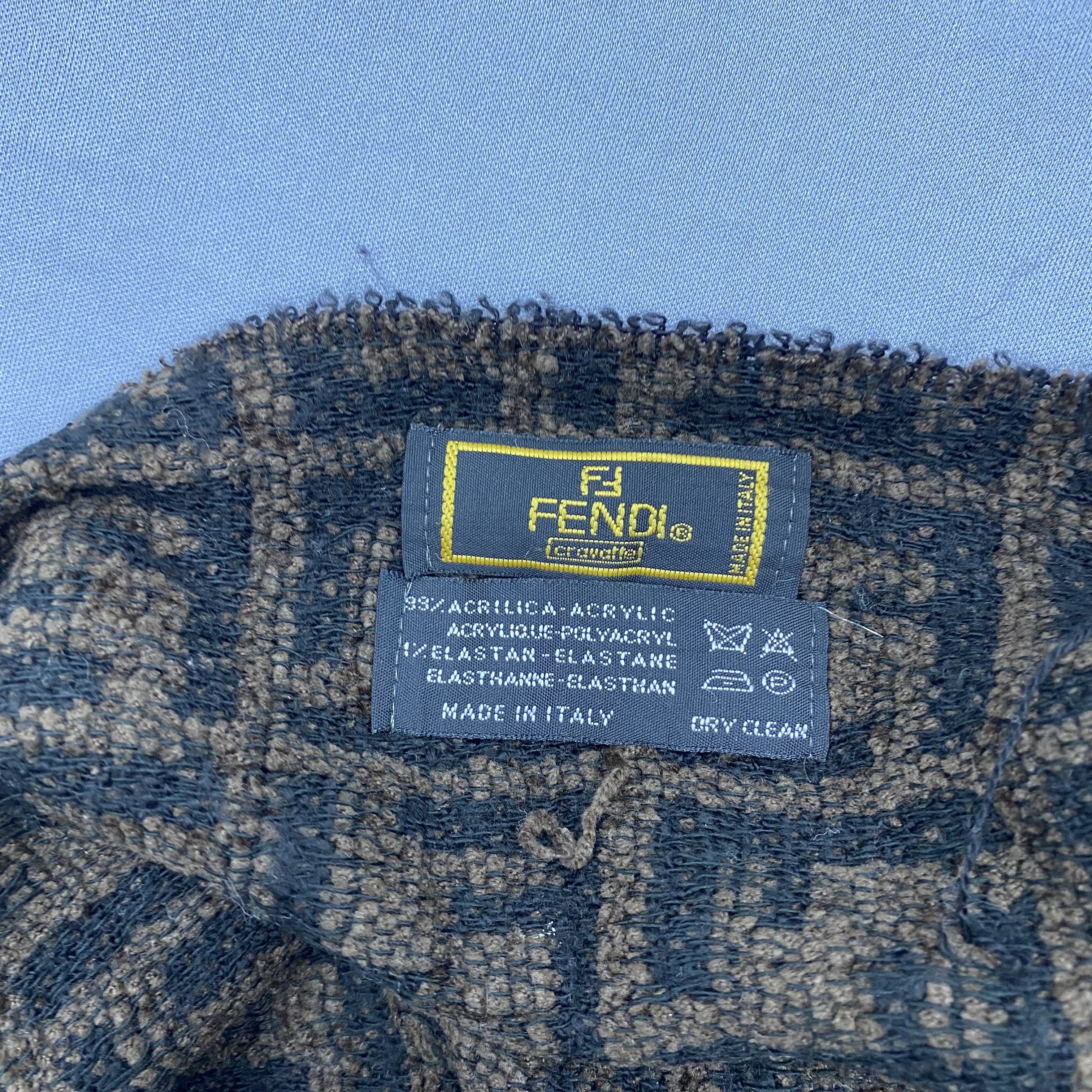 Japanese Brand Vintage Fendi Scarf Muffler Wool Fendi Monogram Zucca Size ONE SIZE - 4 Thumbnail