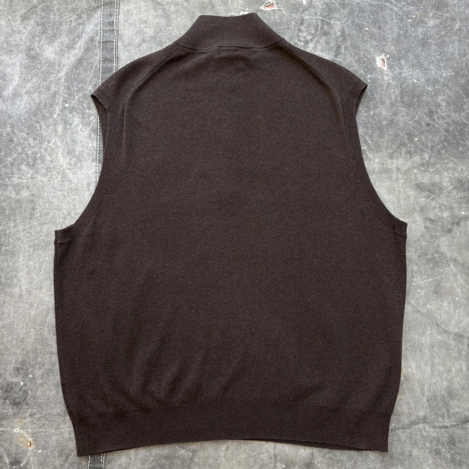 Polo Ralph Lauren Polo Ralph Lauren Chocolate Brown 1/4 Zip Sweater Vest Size US XL / EU 56 / 4 - 5 Thumbnail