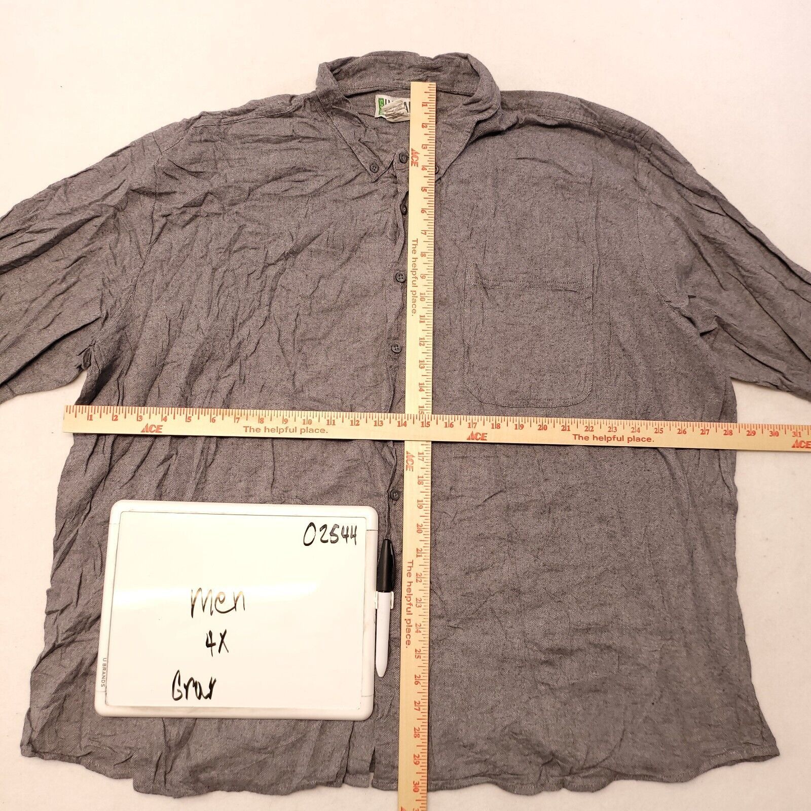 Haband Haband Flannel Casual Button Up Shirt Mens Size 4X Gray Size US XXL / EU 58 / 5 - 6 Thumbnail