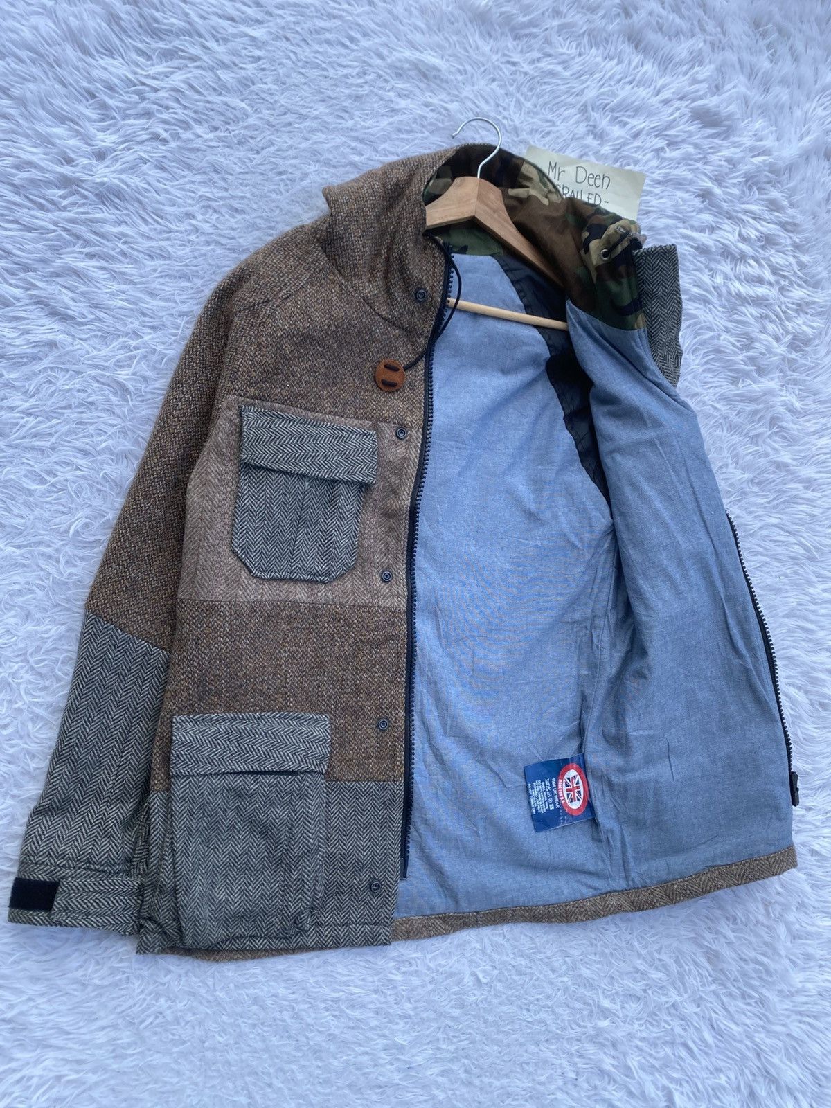 Harris Tweed Rare 1998 Vintage Harris Tweed multitone wool hoodie jacket Size US M / EU 48-50 / 2 - 11 Thumbnail