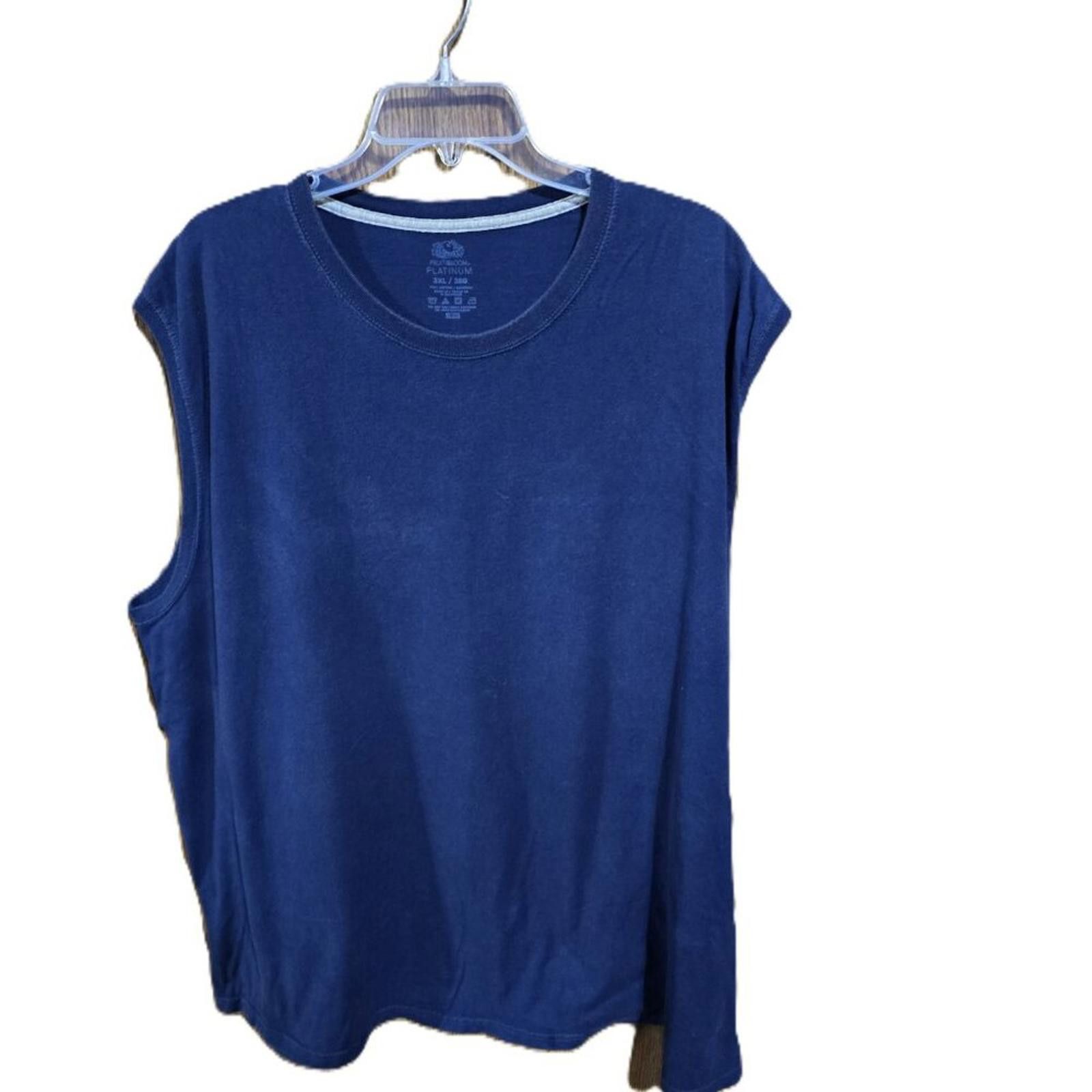 Fruit Of The Loom Fruit of the Loom Platinum Navy Blue Muscle Shirt Size US XXL / EU 58 / 5 - 4 Thumbnail