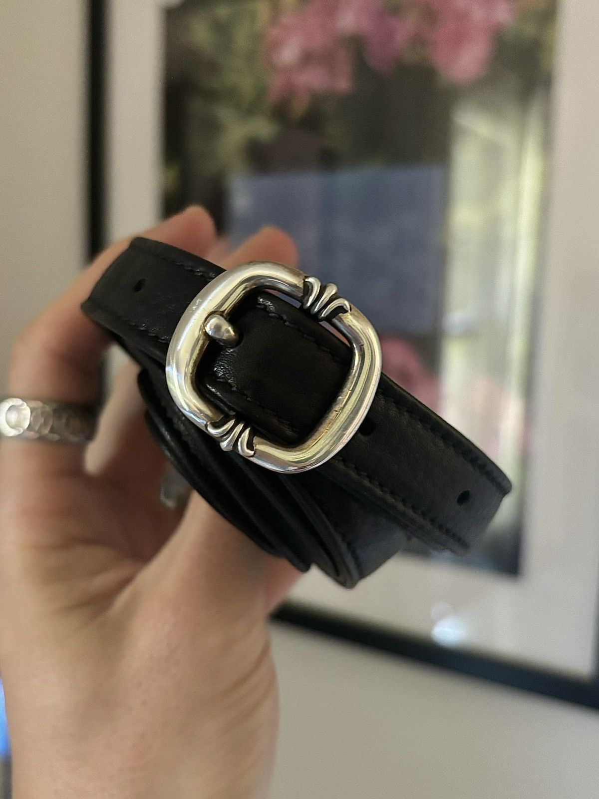 image of Chrome Hearts Gunslinger Strap Belt Bracelet in Silver, Men's