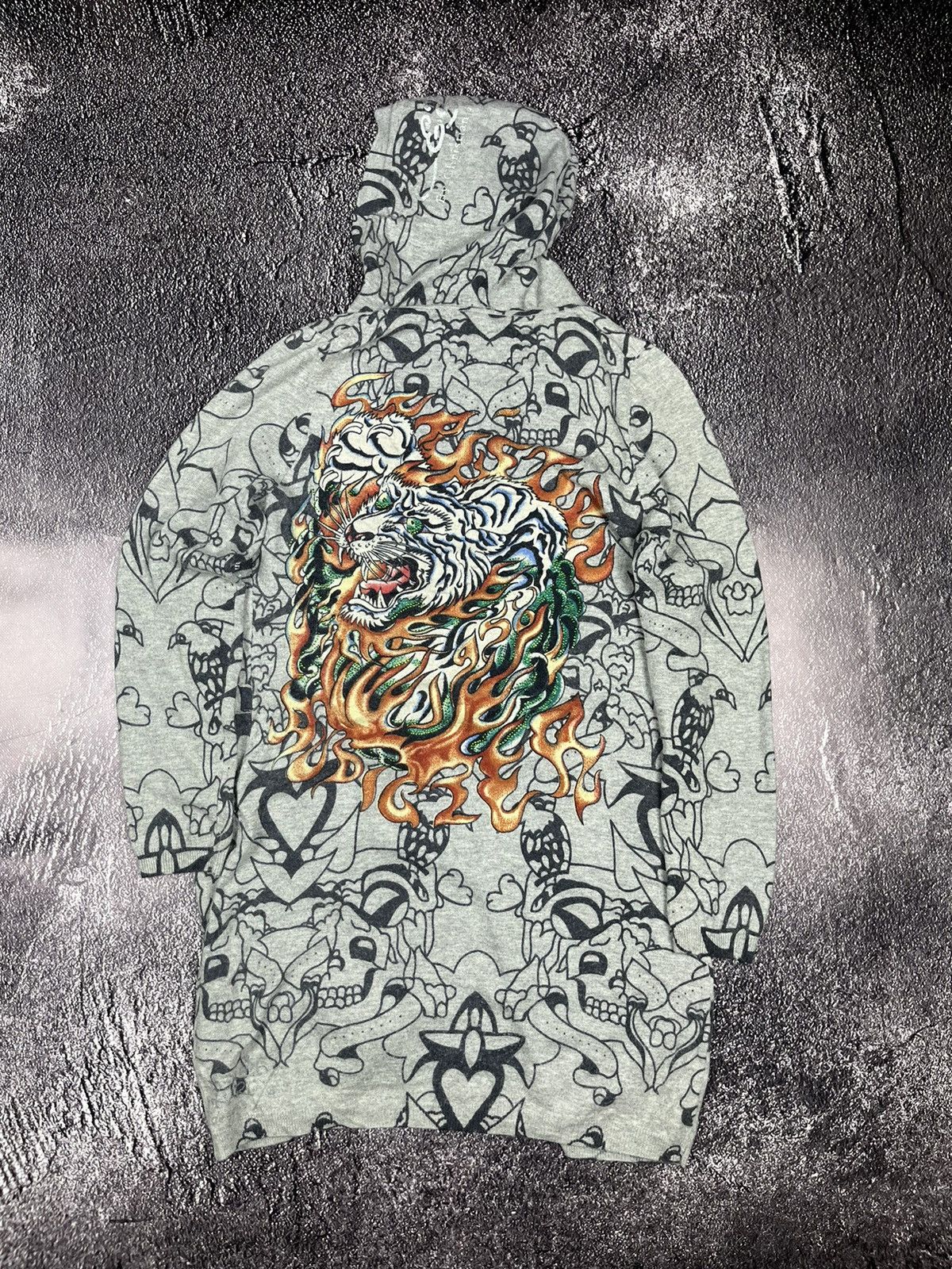 Ed Hardy Ed Hardy Long Hoodie Wool Grey Size XL / US 12-14 / IT 48-50 - 2 Thumbnail