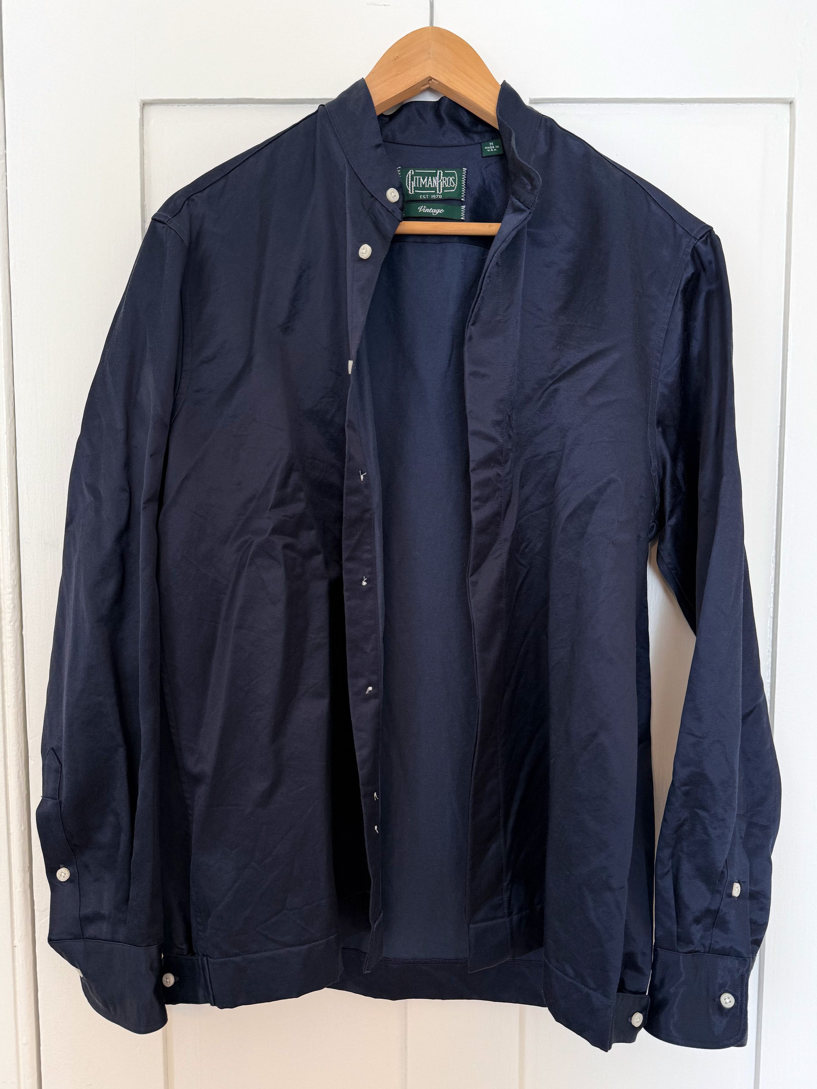 Gitman Bros. Vintage Band-Collar / Hidden Placket Shirt / Overshirt Size US M / EU 48-50 / 2 - 3 Thumbnail