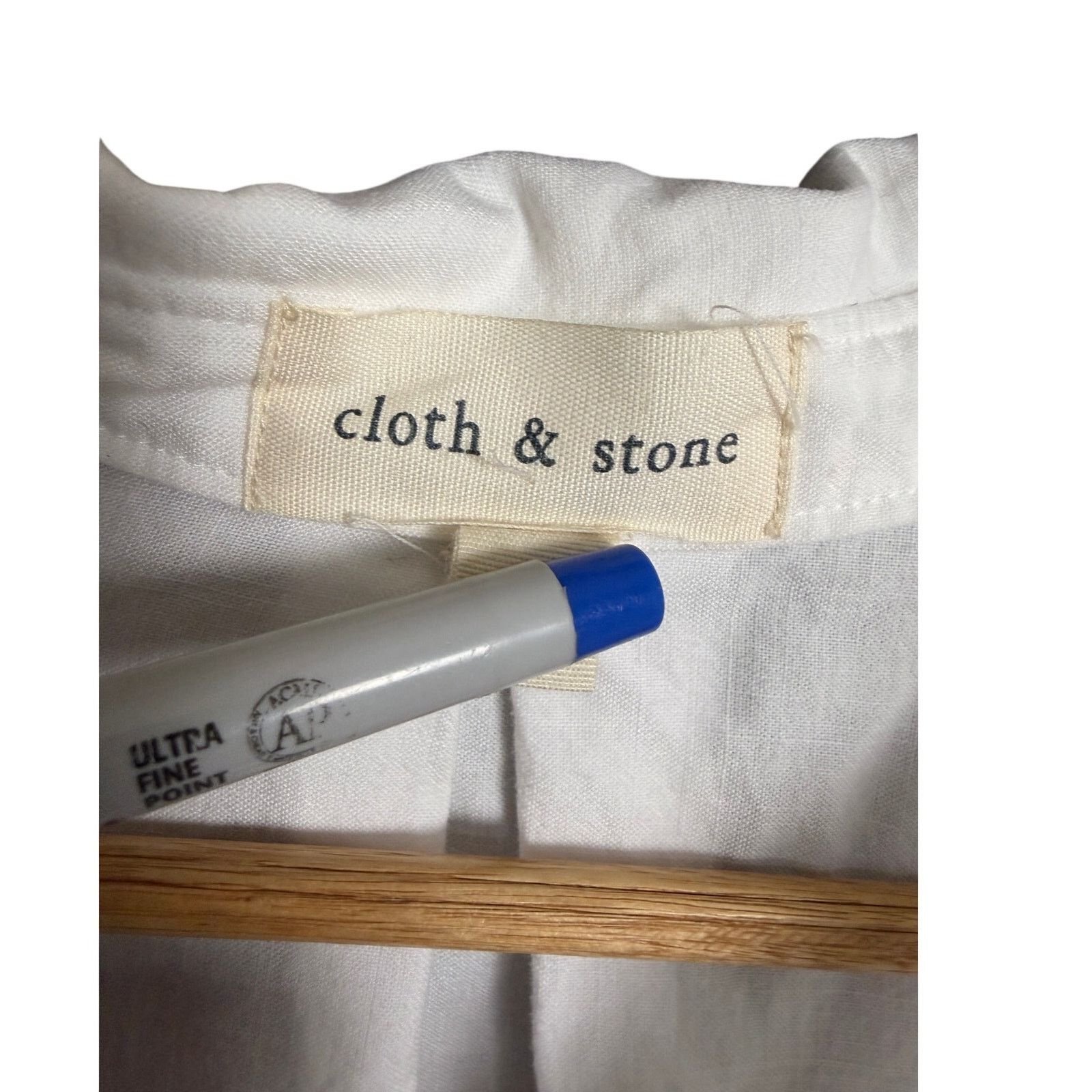 Breath & Stone Cloth & Stone White Button Up L/S Top Blouse Shirt Small Size S / US 4 / IT 40 - 7 Thumbnail