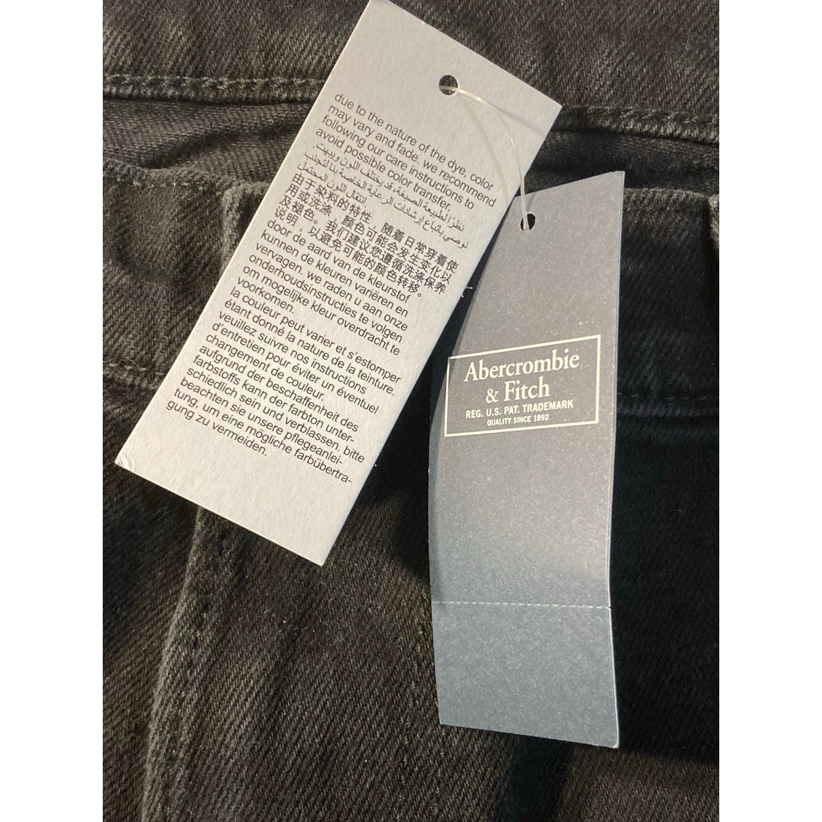 Abercrombie & Fitch Abercrombie & Fitch Mens Skinny Jean 34x32 Black Classic NWT Size US 34 / EU 50 - 9 Thumbnail