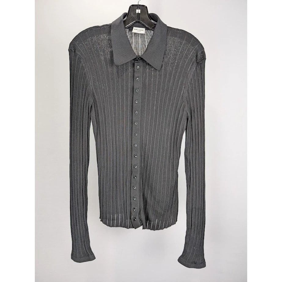 Saint Laurent Paris o1rshd1 Button Shirt in Black Size US L / EU 52-54 / 3 - 9 Thumbnail