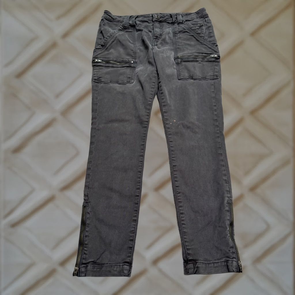 Joie JOIE Skinny Jeans Women 28 Dark Gray Mid Rise Stretch Cargo Ankle Zip Denim Size 28" / US 6 / IT 42 - 1 Thumbnail