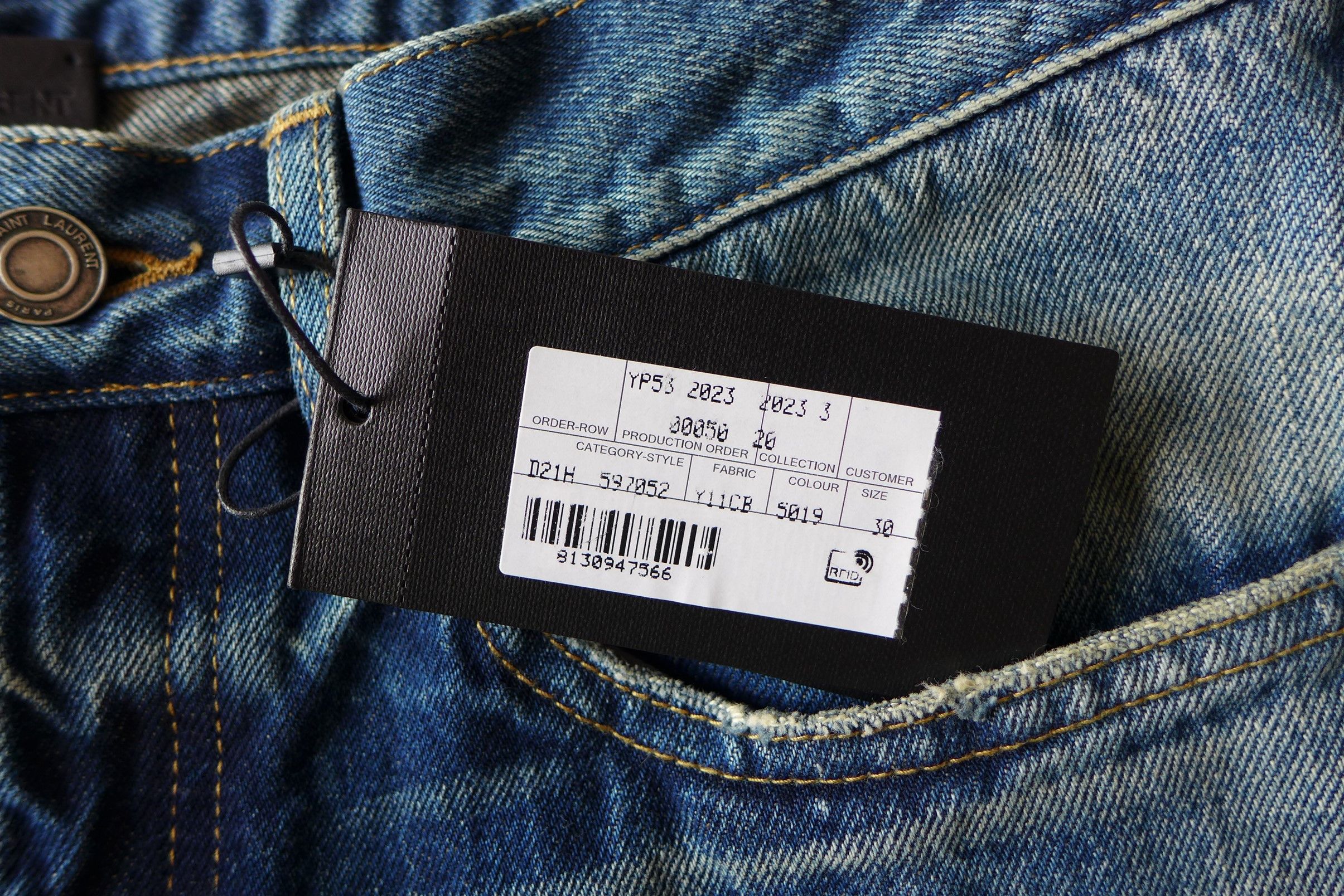 Saint Laurent Paris Saint Laurent Paris D18 Jeans - Hydrangea Blue Denim Size US 30 / EU 46 - 13 Thumbnail