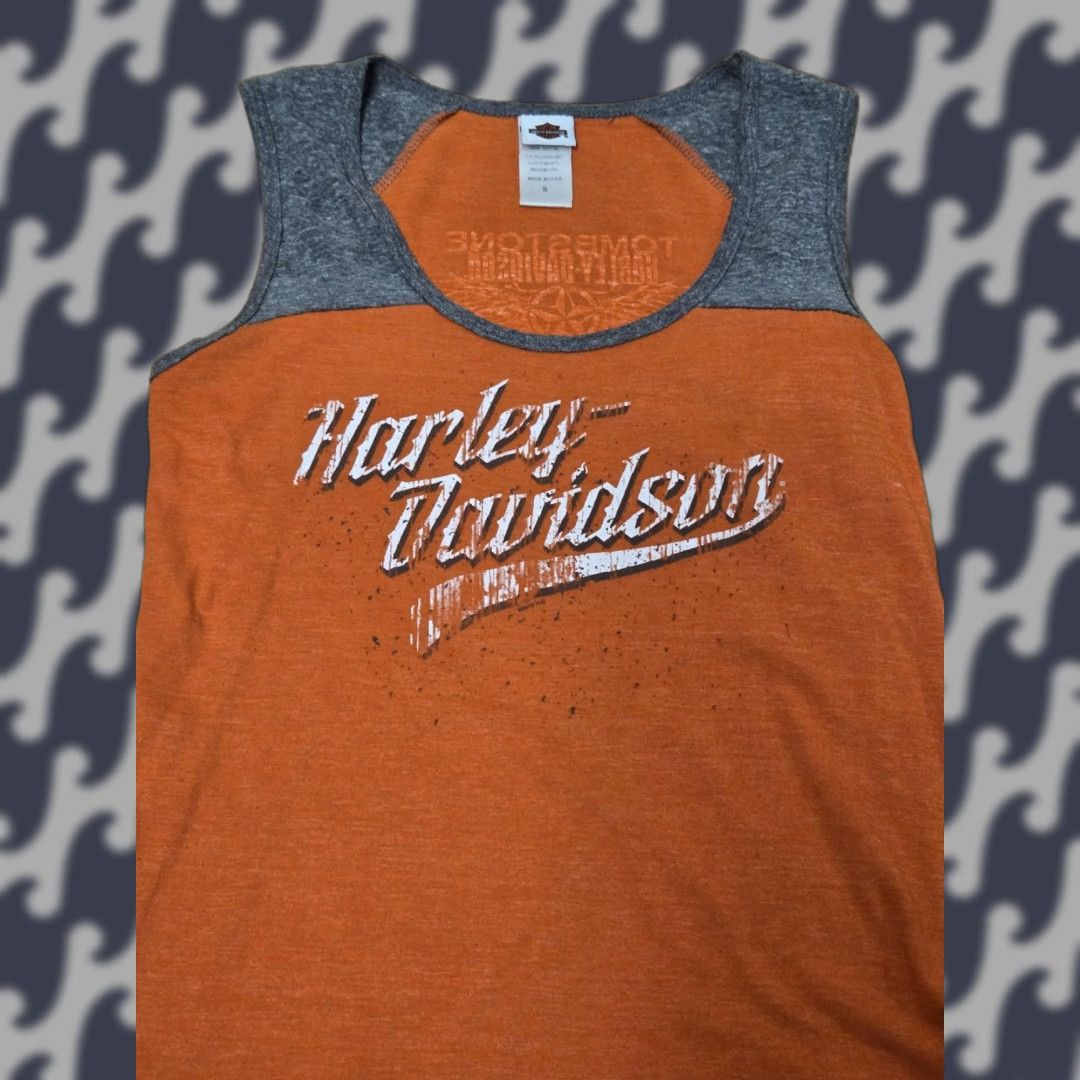Harley Davidson Harley-Davidson Shirt Womens Small Orange Gray Tombstone Arizona Tank Top USA Size S / US 4 / IT 40 - 1 Thumbnail