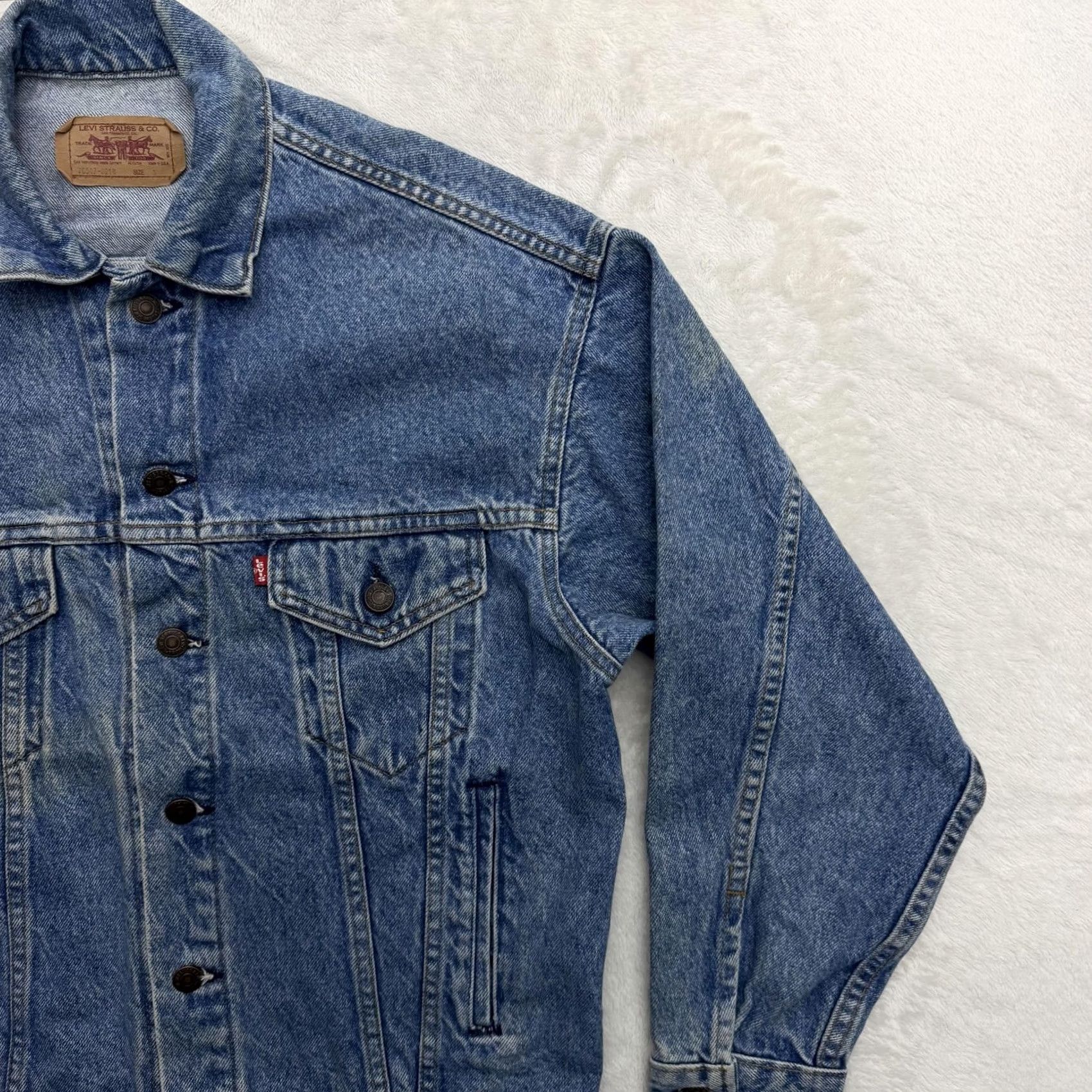 Levi's VINTAGE Levi's Jacket Mens Small Blue Denim Trucker Bomber Made USA 70507-0214 Size US S / EU 44-46 / 1 - 3 Thumbnail