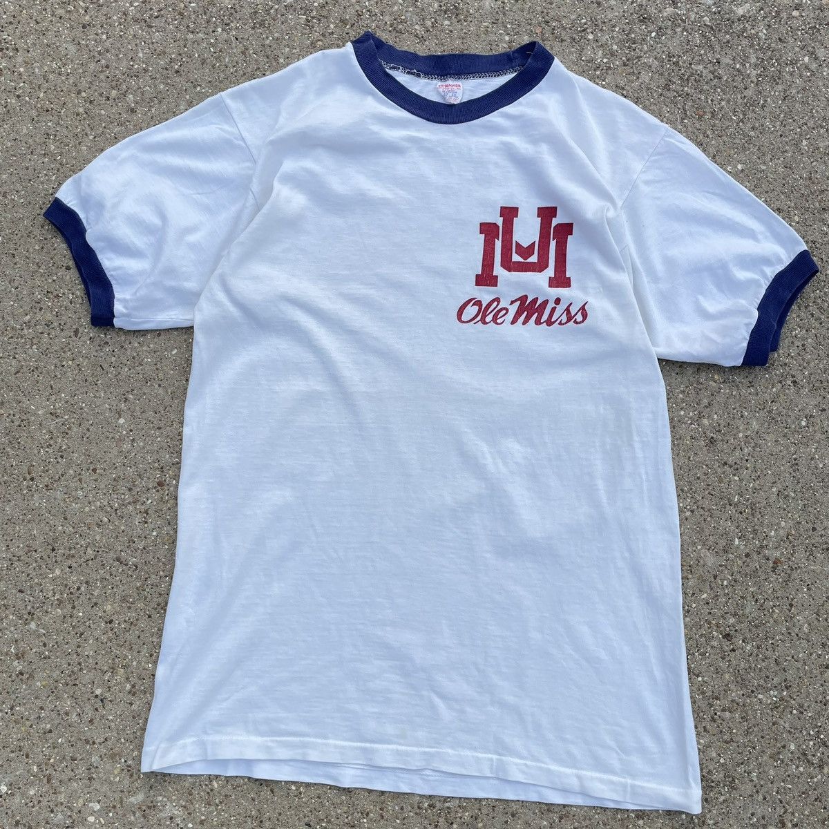Champion Vintage 60s Champion Running Man Ole Miss Rebels Ringer Tee Size US M / EU 48-50 / 2 - 2 Thumbnail