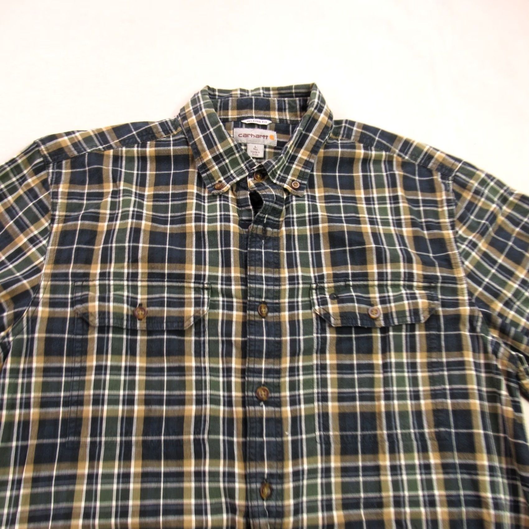 Carhartt Carhartt Shirt Mens LT Long Sleeve Button-Up Plaid Pockets Relaxed Colorful Multicolor Size US L / EU 52-54 / 3 - 3 Thumbnail