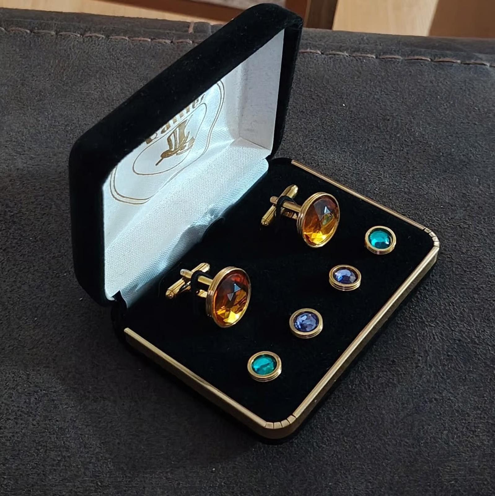 Other 1960 Raffles Cufflinks shirt studs with faceted color stones Size ONE SIZE - 6 Thumbnail