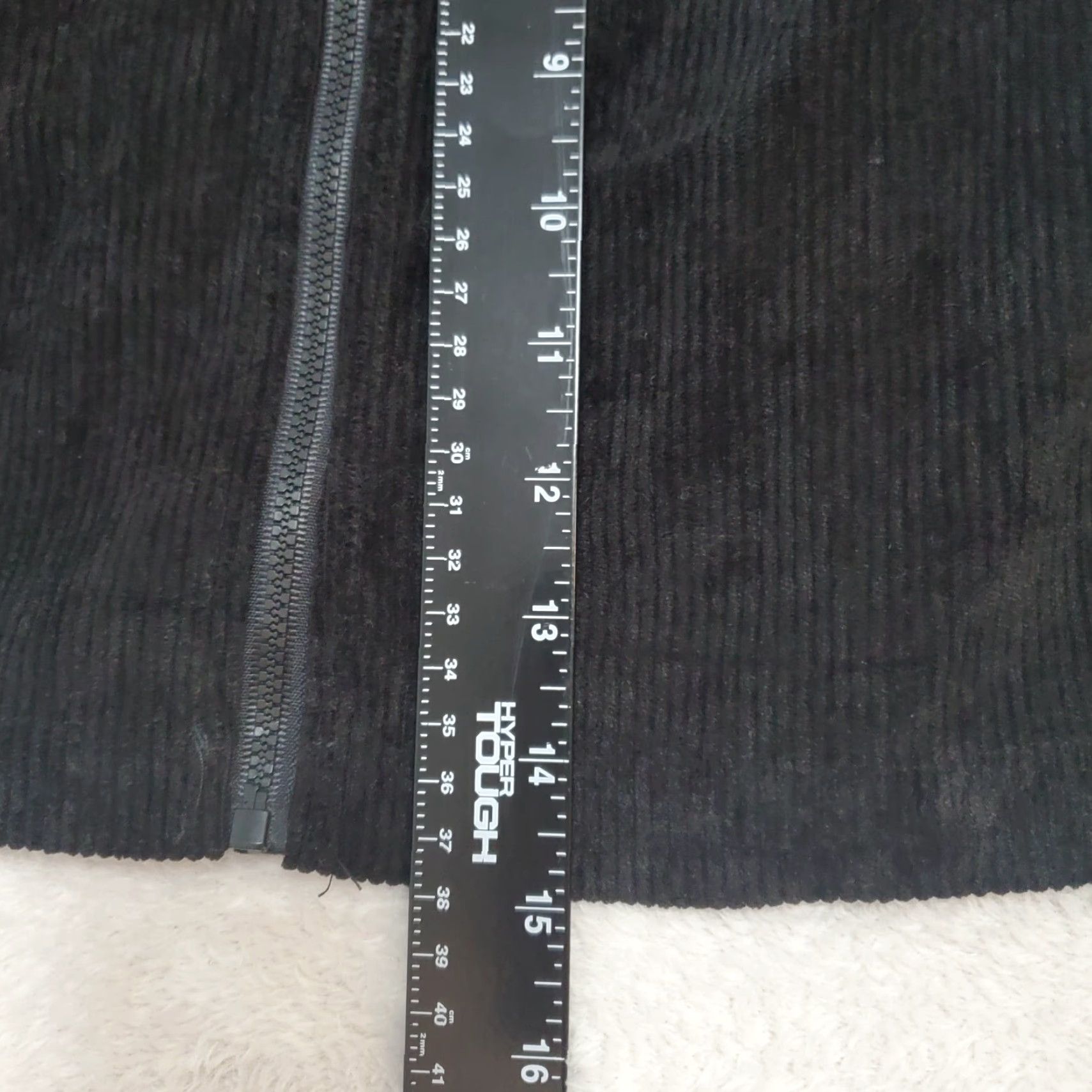 Cider Cider Mini Skirt Women L Black Corduroy Front Zip Grunge Punk Size 36" / US 14 / IT 50 - 6 Thumbnail