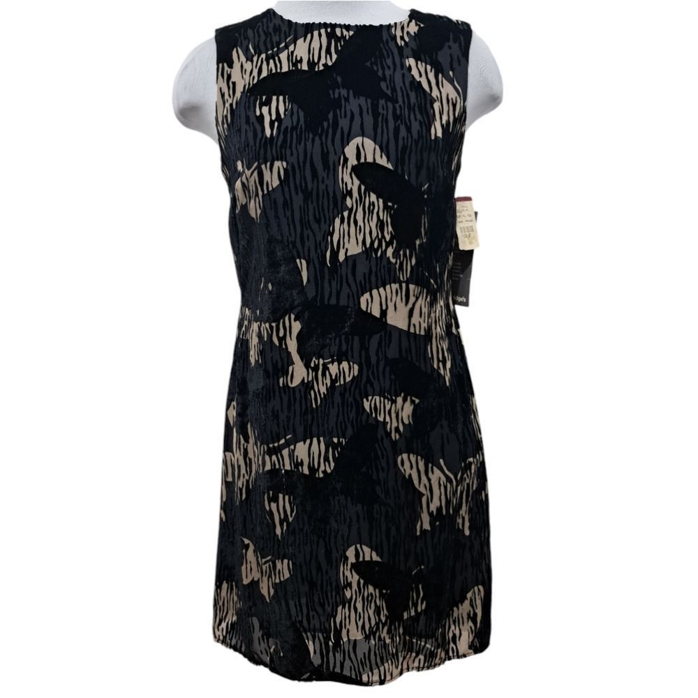 Other Vintage Tessuto Velvet Butterfly Print Silk Blend A Line Dre Size M / US 6-8 / IT 42-44 - 3 Thumbnail