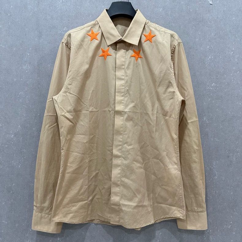 Givenchy Givenchy Star Collar Beige Shirt - dmc Size US L / EU 52-54 / 3 - 1 Thumbnail