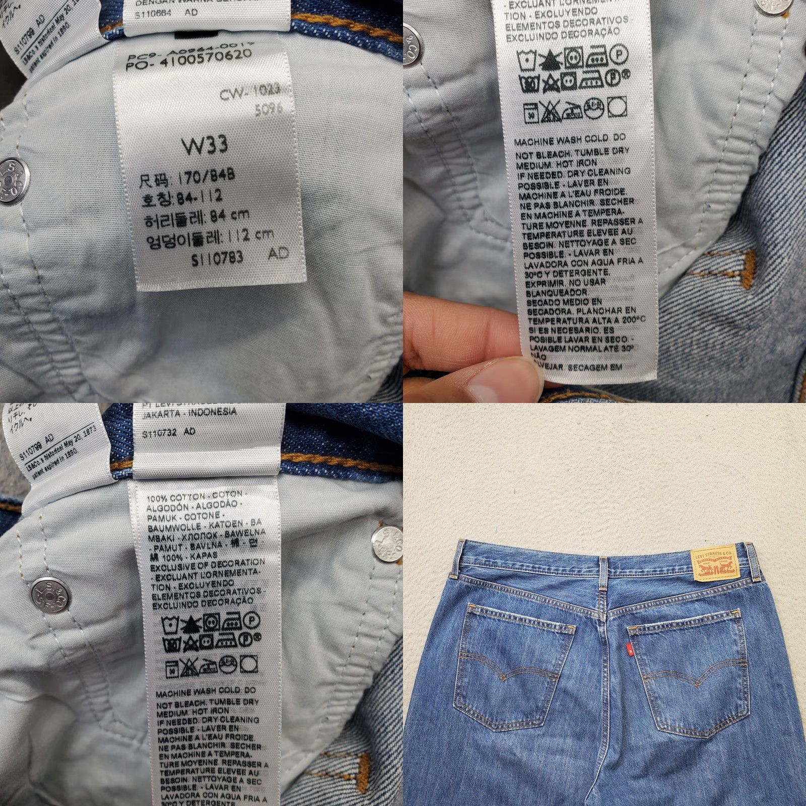 Levi's Levi's Jeans Womens 33 Blue Denim Distressed Whiskered Red Tab Low Pro Straight Shirt Womens Size 33 Blue Denim Distressed 5-Pocket Size 24" / US 00 / IT 34 - 8 Thumbnail
