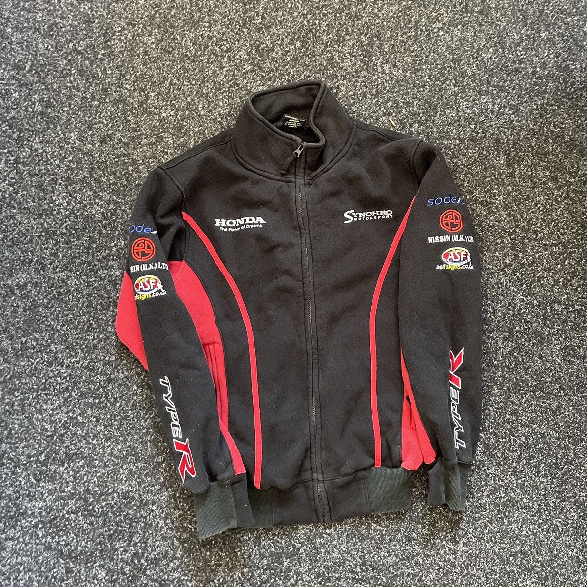 Honda sweatshirt jacket moto racing nascar bomber synchro