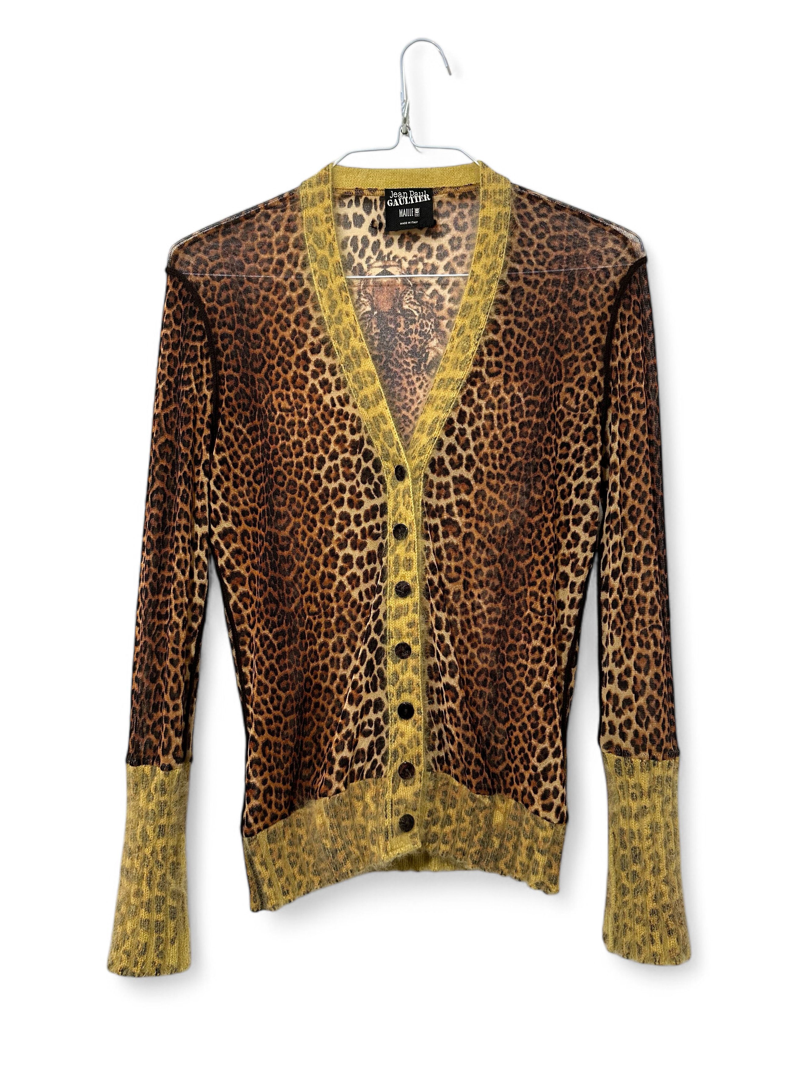 Jean Paul Gaultier Jean Paul Gaultier Cheetah Animal Print Sheer Mesh Cardigan Size M / US 6-8 / IT 42-44 - 1 Thumbnail