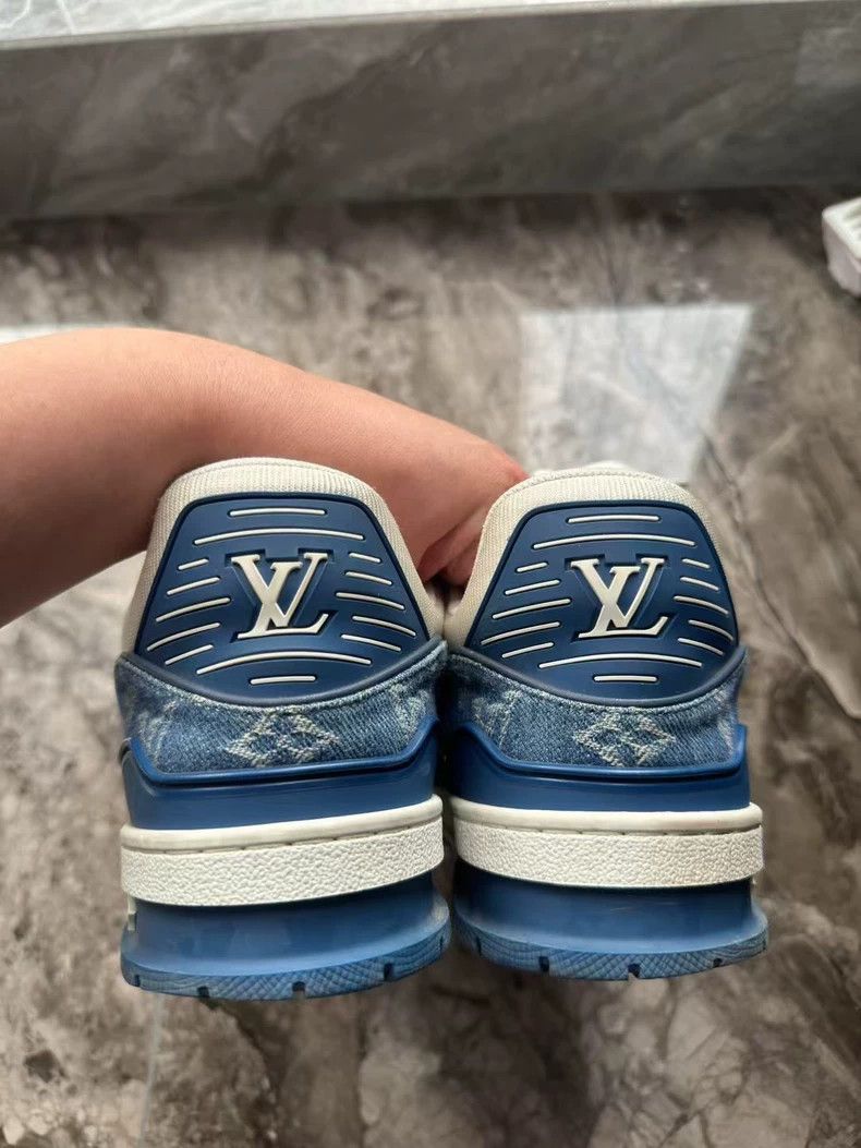 Louis Vuitton Louis Vuitton Black, white and blue denim shoes Size US 8 / EU 41 - 3 Thumbnail