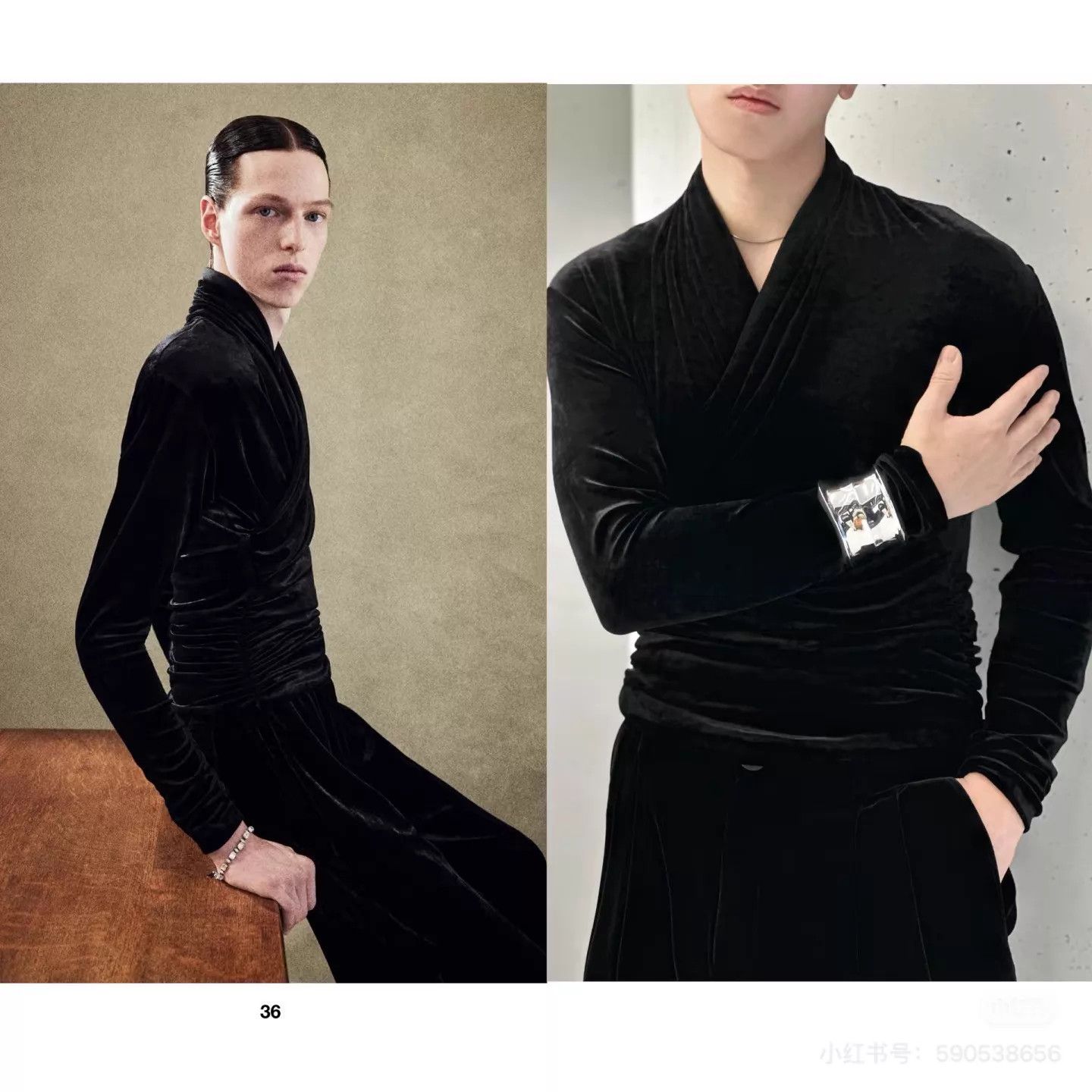 Saint Laurent Paris Saint Laurent FW23 Velvet Wrap Top L (New w/ Tags) Size US L / EU 52-54 / 3 - 4 Thumbnail