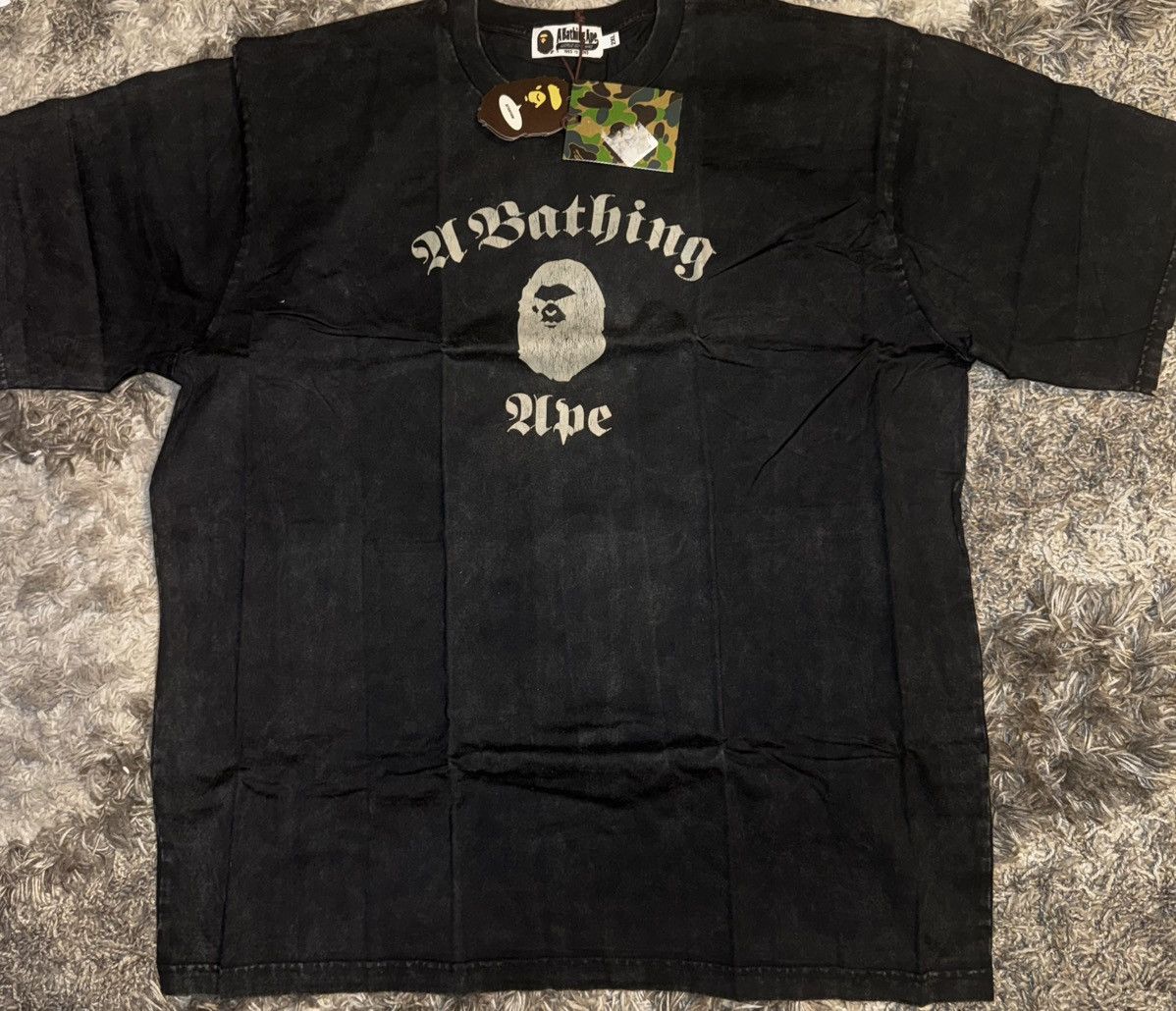 Bape BAPE OVERDYED COLLEGE TEE IN BLACK WASH (XXL) Size US XXL / EU 58 / 5 - 1 Thumbnail