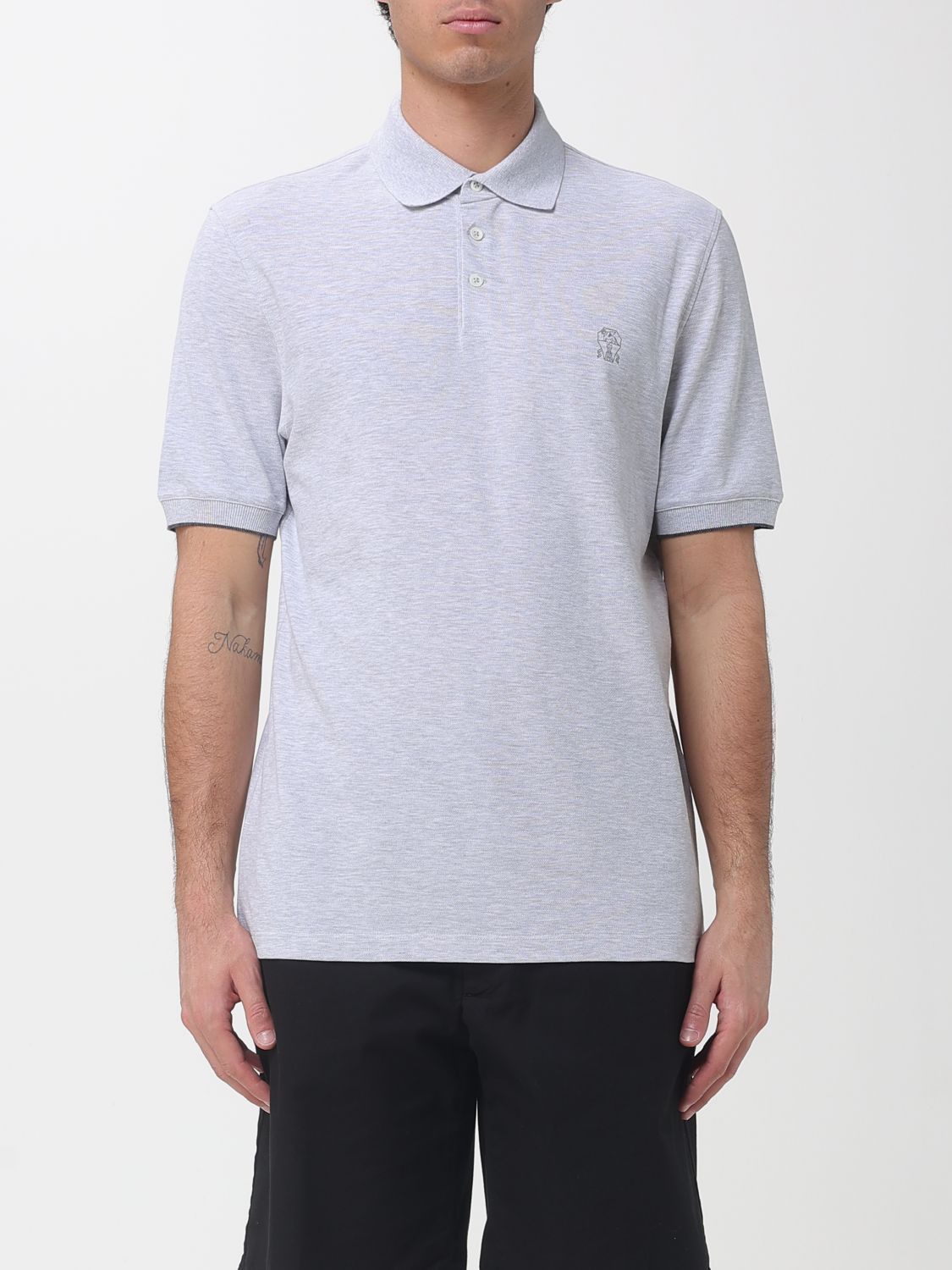 Brunello Cucinelli Brunello Cucinelli Polo Shirt Men Grey 1 Size US M / EU 48-50 / 2 - 1 Thumbnail