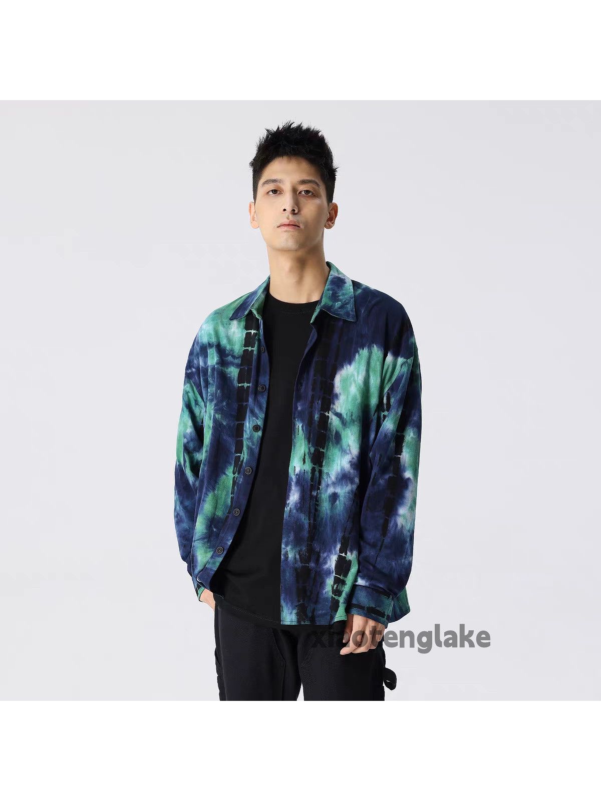 Washed faded utility skate hiphop Festival tie dye shirt