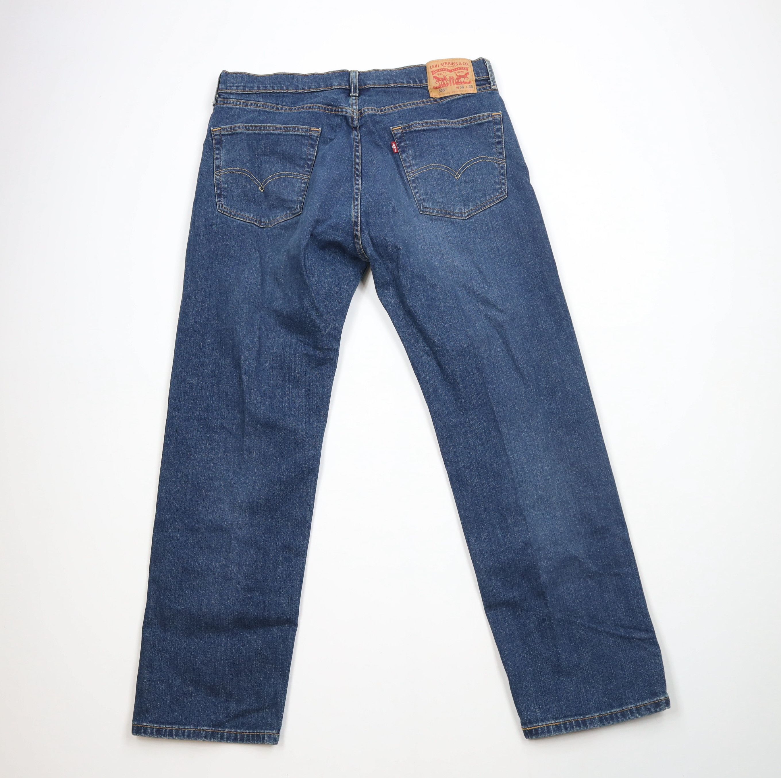 Levi's × Vintage Vintage Y2K Levis 505 Stretch Regular Fit Denim Jeans Blue Size US 36 / EU 52 - 9 Thumbnail