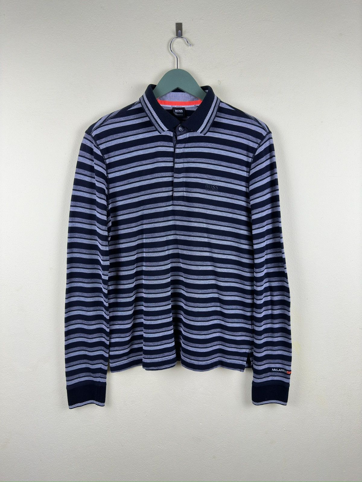 Hugo Boss × Malcolm McLaren Hugo Boss X Mc Laren Sport Stripe Polo Shirt A187 Size US M / EU 48-50 / 2 - 1 Thumbnail