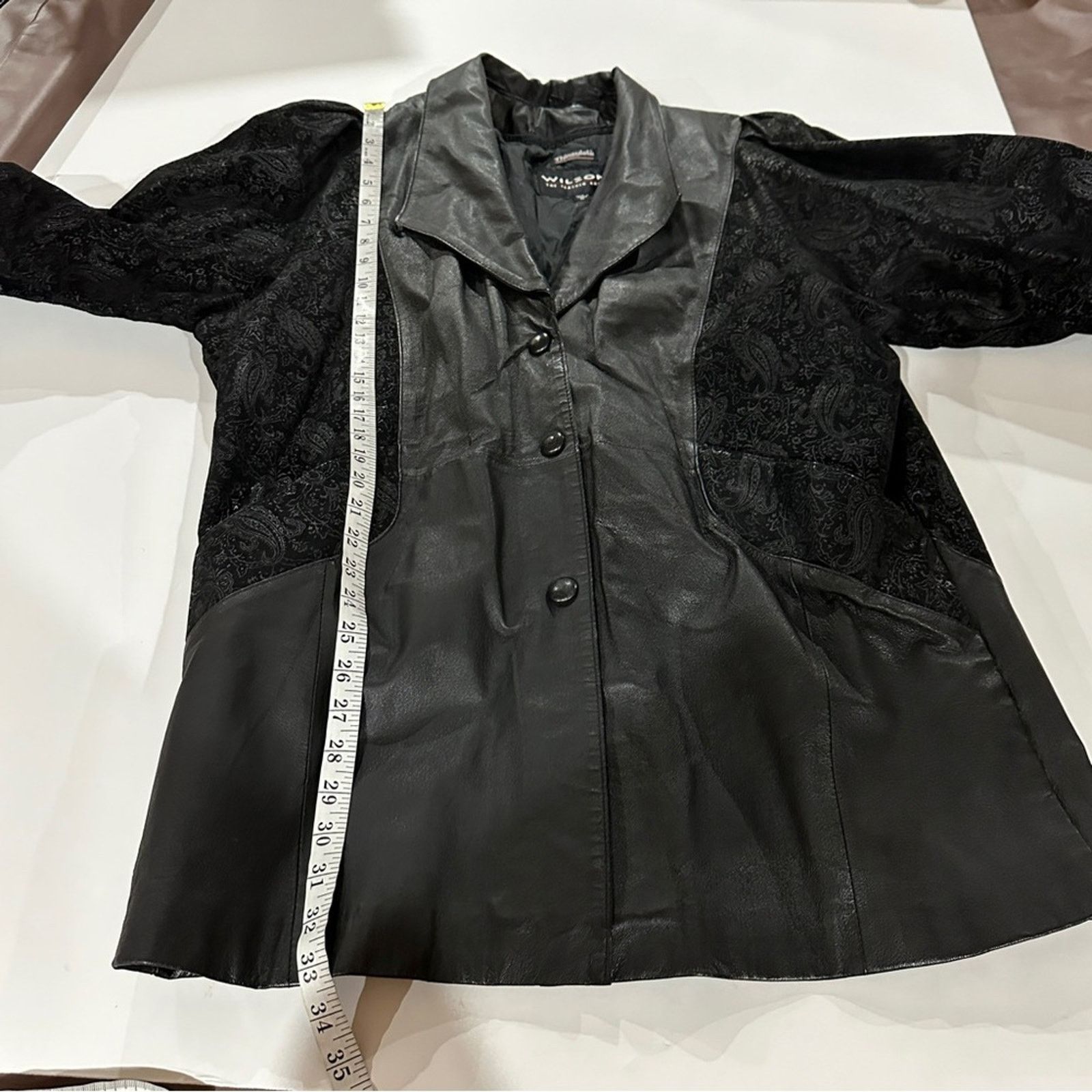 Wilsons Leather Vintage 80s Wilsons Black Leather Coat Size M Size M / US 6-8 / IT 42-44 - 13 Thumbnail