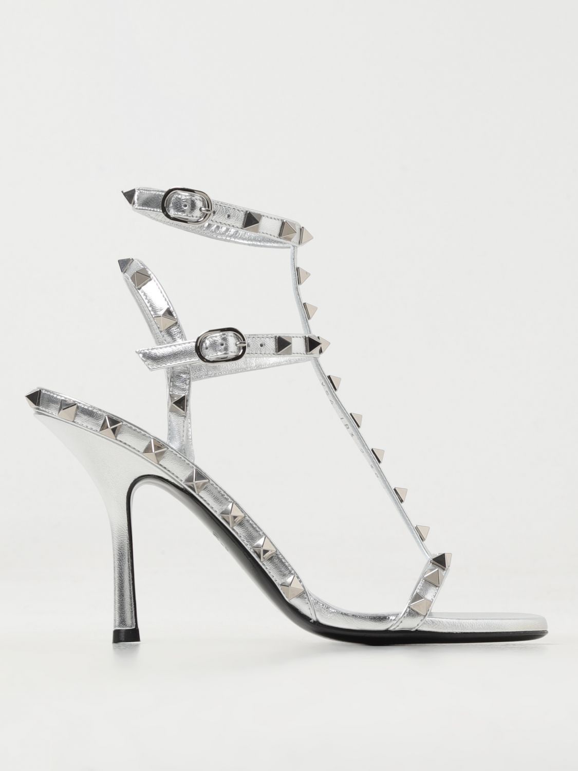image of Valentino Garavani Heel Shoesed Sandals Woman Silver, Women's (Size 7)