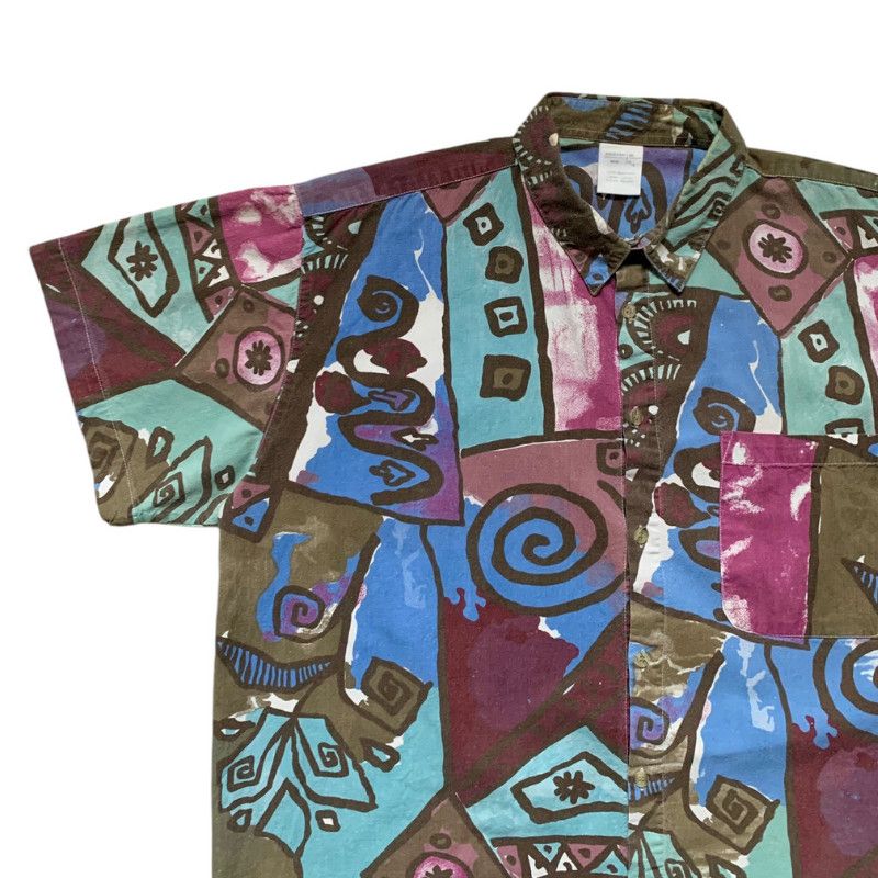 Vintage Vintage summer shirt with crazy patterns Size US L / EU 52-54 / 3 - 4 Thumbnail
