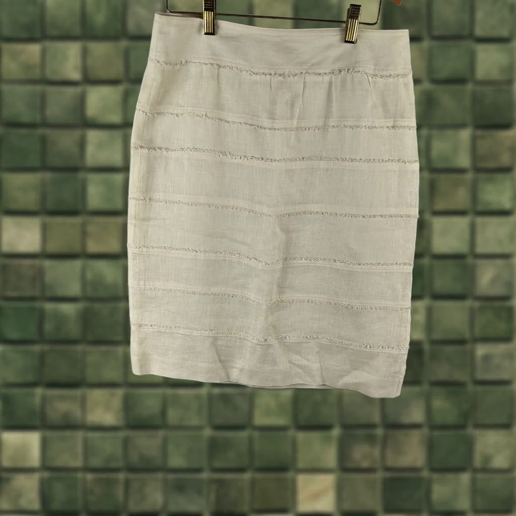 Talbots Talbots Skirt Women Size 4 Linen Beige Knee Length Pencil Lined Career Regular Pencil Skirt Mens Womens Girls? Size 27" / US 4 / IT 40 - 1 Thumbnail