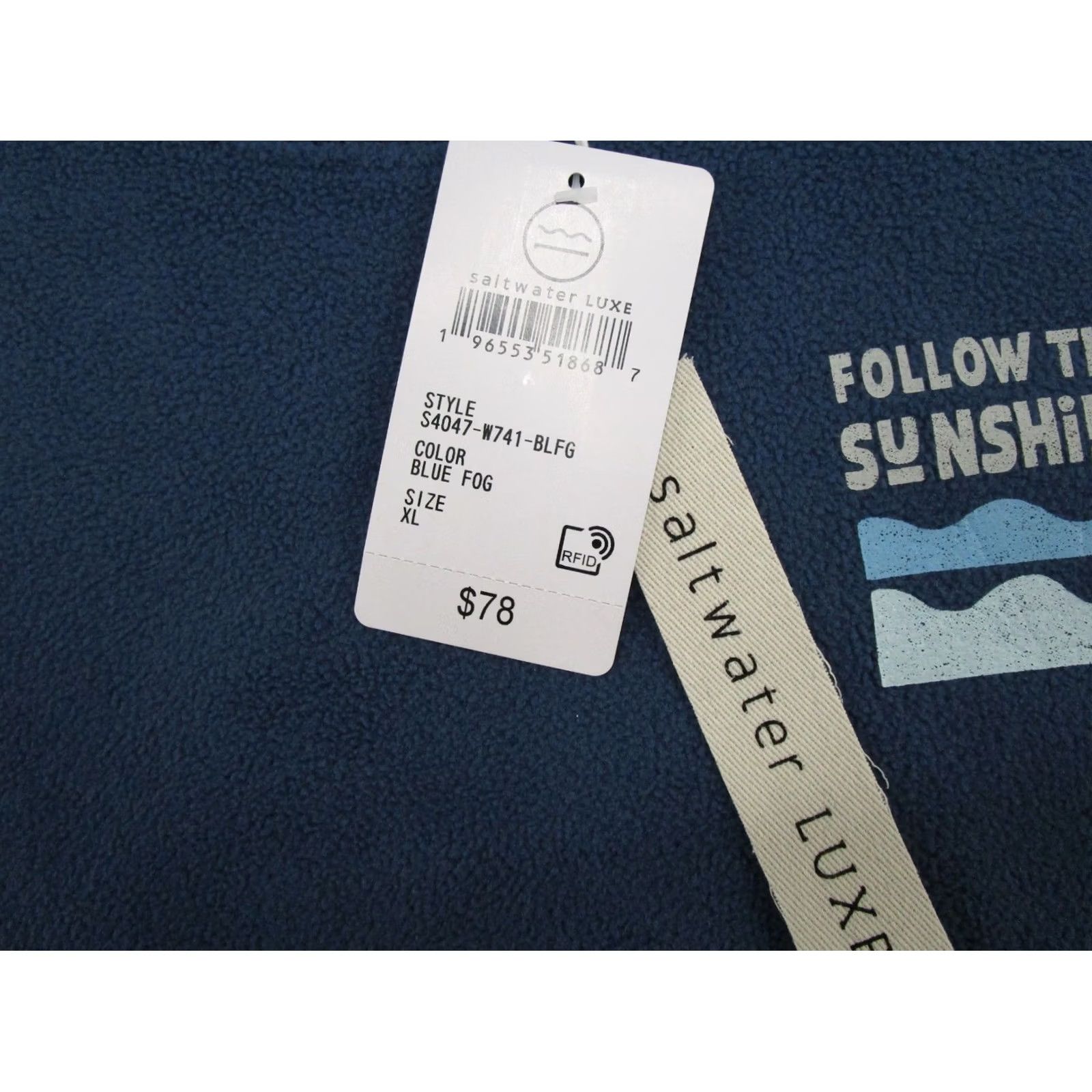 Vintage Saltwater Luxe Sweatshirt Blue Follow The Sunshine Graphic Pullover XL Womens Crew Neck Casual Beach 2000s Style Logo Size XL / US 12-14 / IT 48-50 - 3 Thumbnail