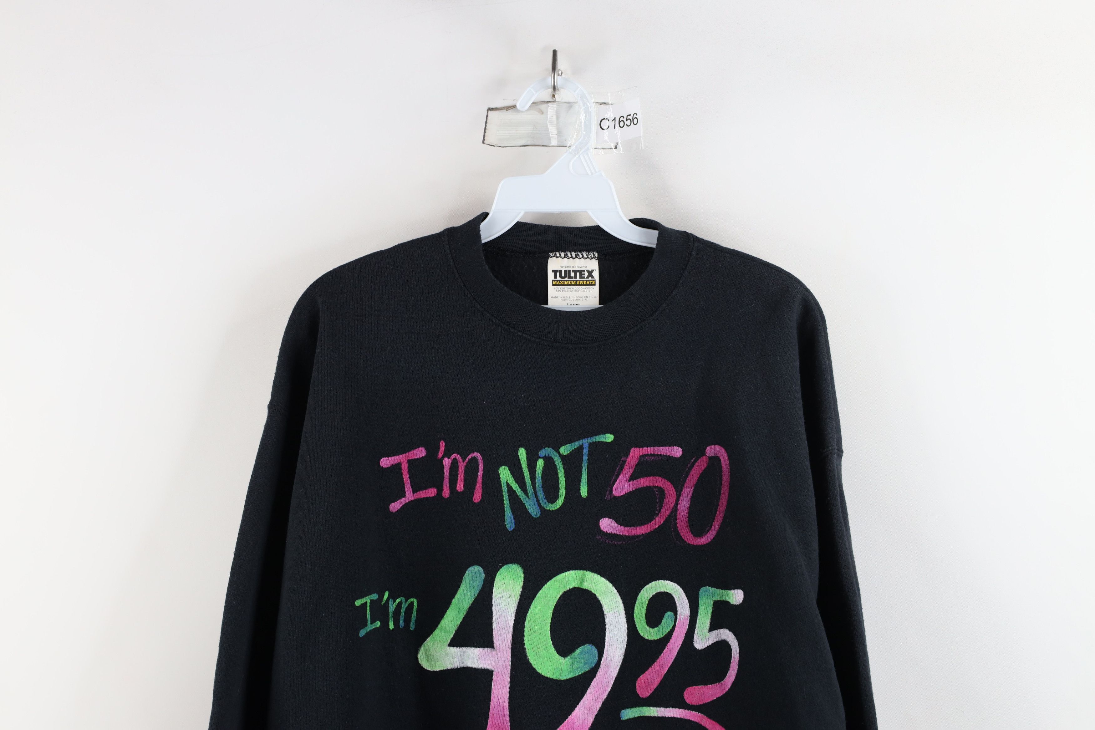 Vintage Vintage 90s 50th Birthday I'm Not 50 I'm 49.95 Sweatshirt Size US L / EU 52-54 / 3 - 2 Thumbnail