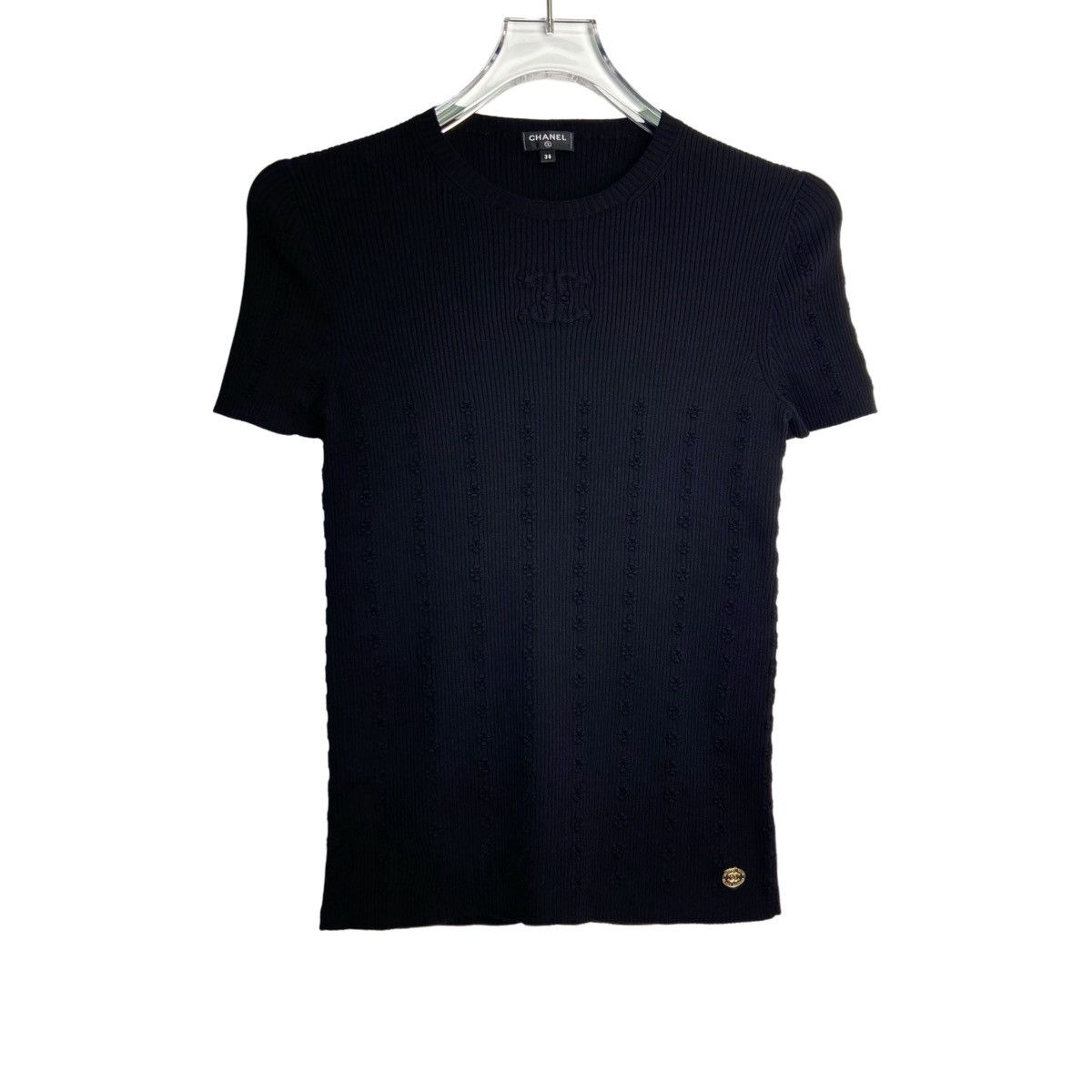 Chanel Chanel Basic Ribbed Knit Short Sleeve Top K26WX Size M / US 6-8 / IT 42-44 - 1 Thumbnail