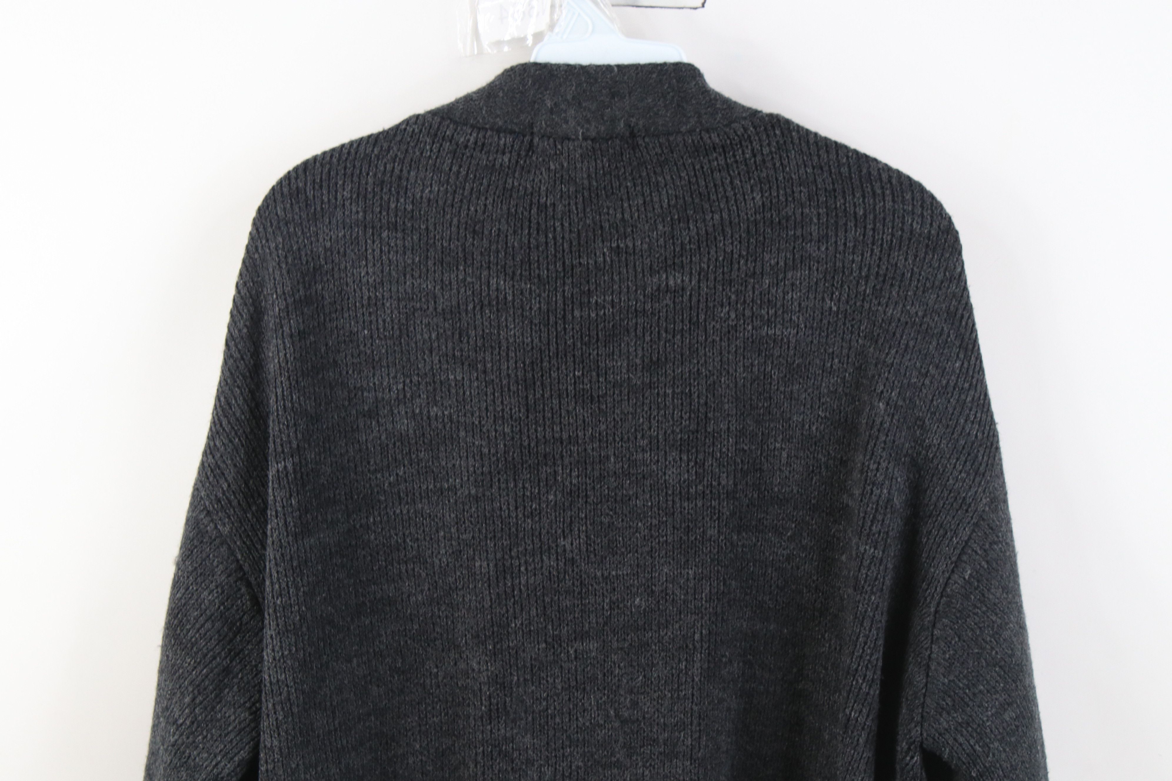 Vintage Vintage 90s Streetwear Knit Full Zip Cardigan Sweater Gray Size US XXL / EU 58 / 5 - 10 Thumbnail