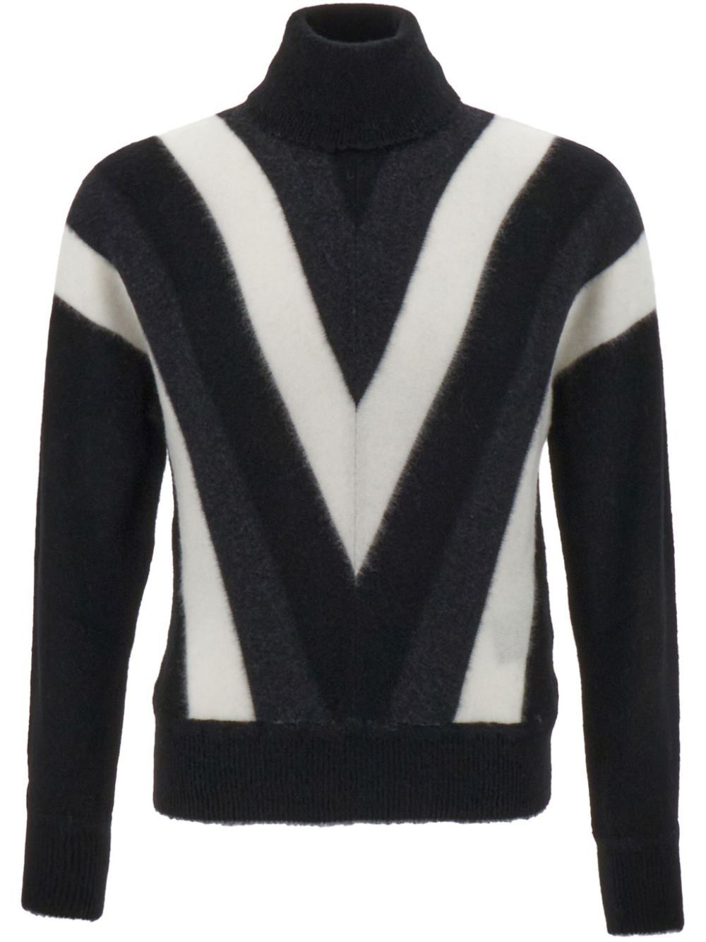 o1s1wg110925 Turtleneck Sweater in Chevron Wool Multicolor
