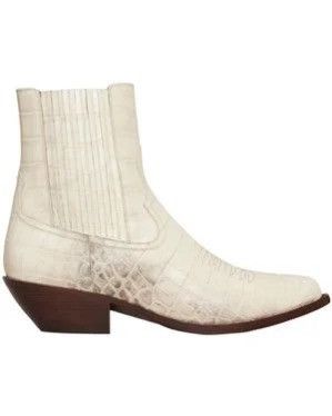 Celine Leon Chelsea Boots Crocodile Stamped in Calfskin Size US 8 / EU 41 - 1 Thumbnail