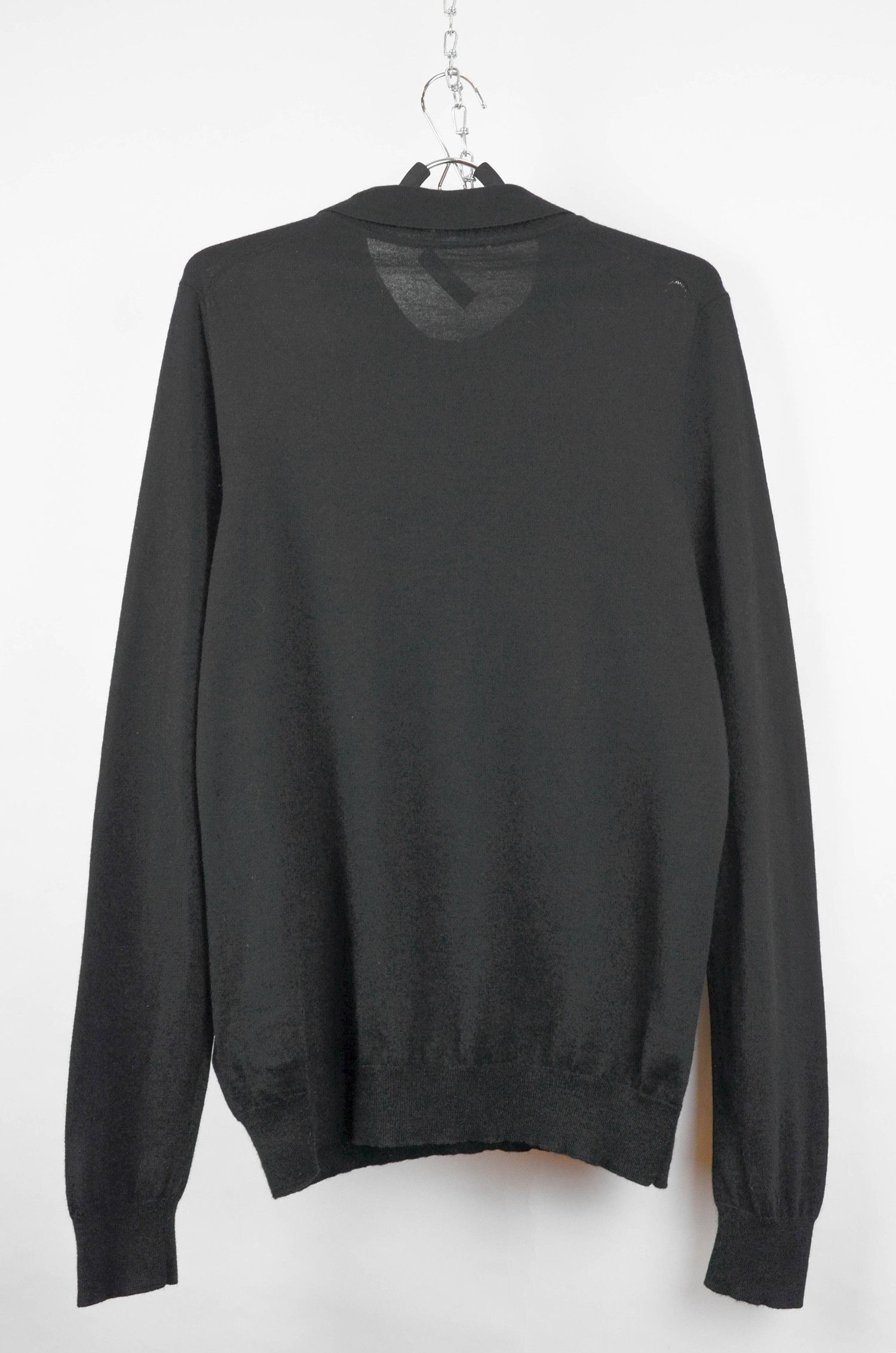 Prada Prada Black Wool Knit Polo Sweater - Size L Size US L / EU 52-54 / 3 - 2 Thumbnail