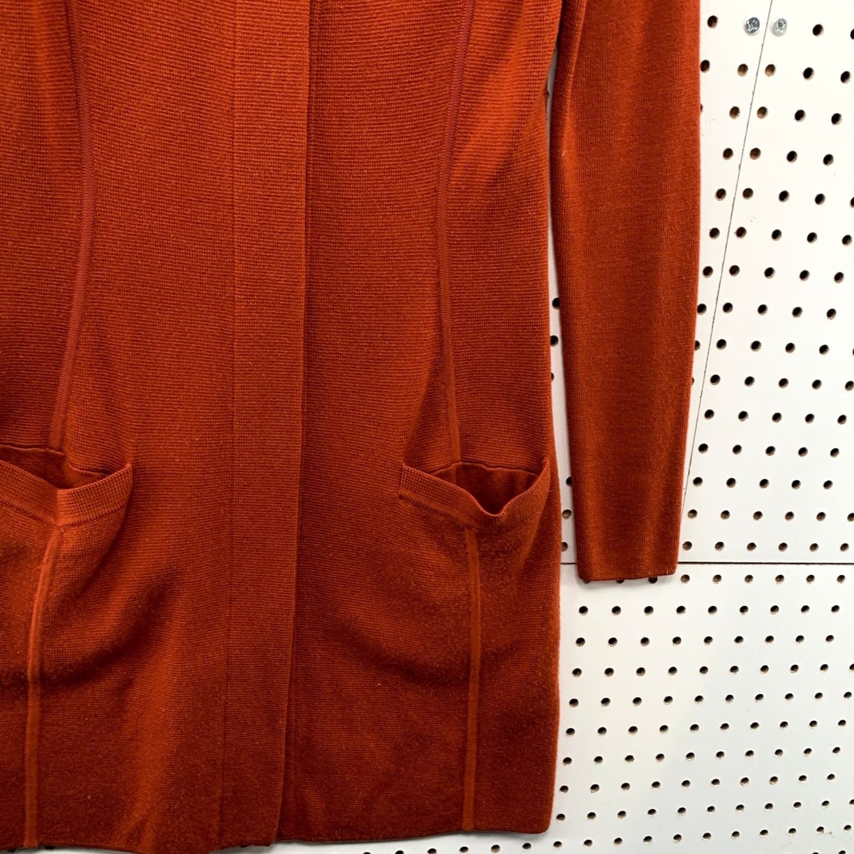 Talbots Talbot Cardigan Sweater 100% Merino Wool Womens XS Burnt Orange Pockets Size XS / US 0-2 / IT 36-38 - 6 Thumbnail