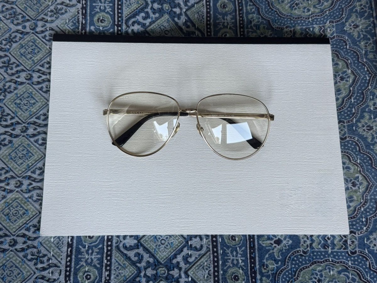 Gucci Gucci Aviator Gold Retro Glasses Size ONE SIZE - 2 Thumbnail