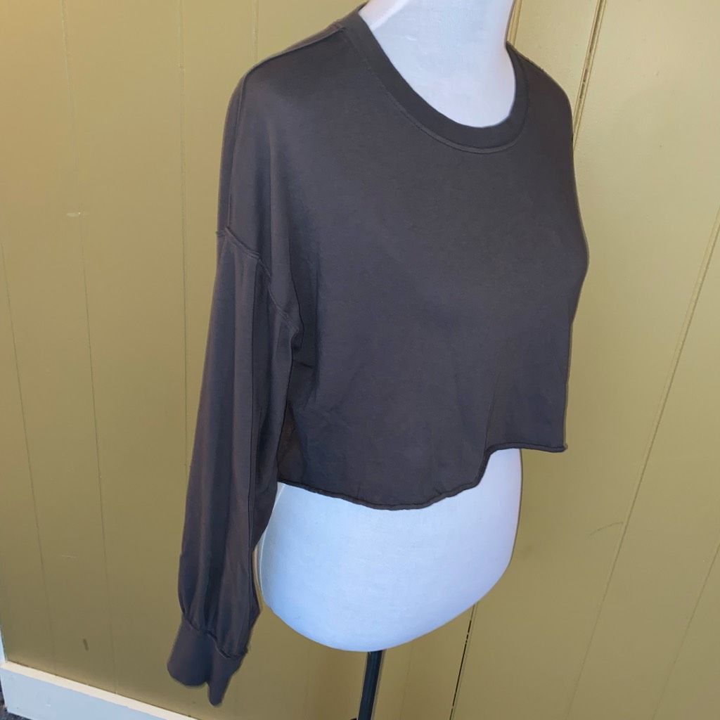 Free People Free people women XS crop Crewneck Longsleeve shirt grey Size XS / US 0-2 / IT 36-38 - 4 Thumbnail