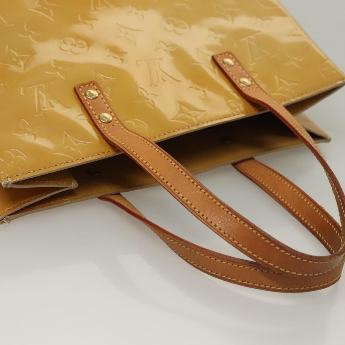 Louis Vuitton LOUIS VUITTON Monogram Vernis Reade MM Hand Bag Beige M91141 Size ONE SIZE - 8 Thumbnail