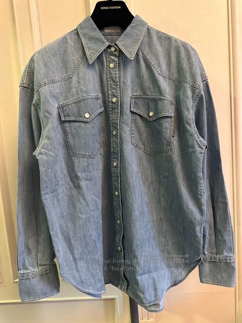 Brunello Cucinelli Brunello Cucinelli Women's denim shirt Size S / US 4 / IT 40 - 1 Thumbnail