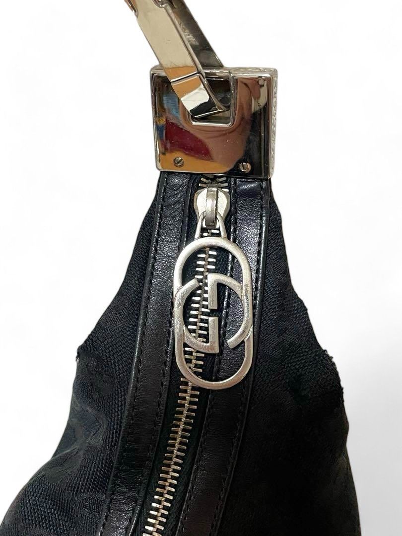 Gucci Gucci - Handbag Silver Black Monogram GG Interlocking Bag Size ONE SIZE - 6 Thumbnail